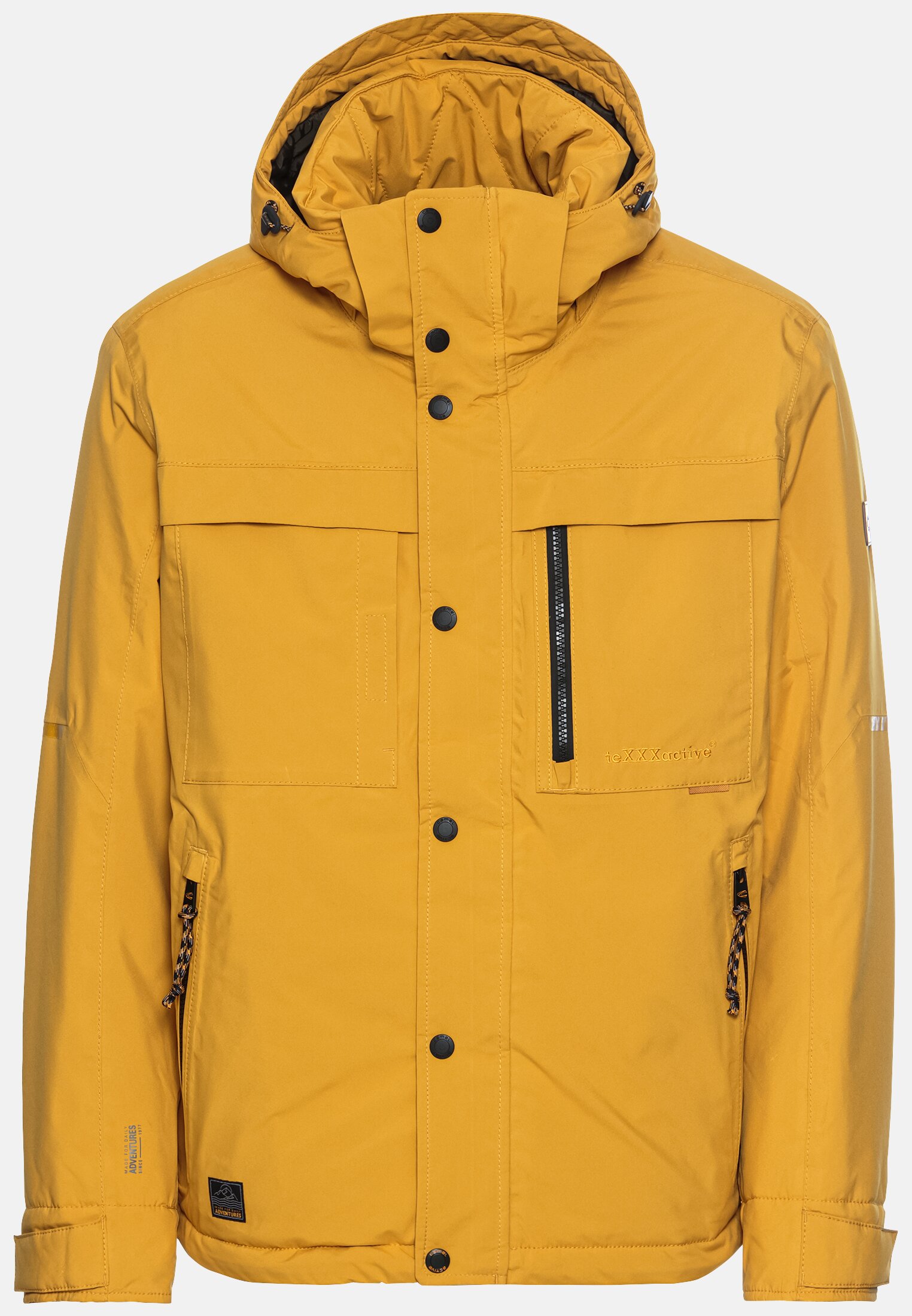 Herren teXXXactive® Funktionsjacke mit abnehmbarer Kapuze Gelb frontal vorn