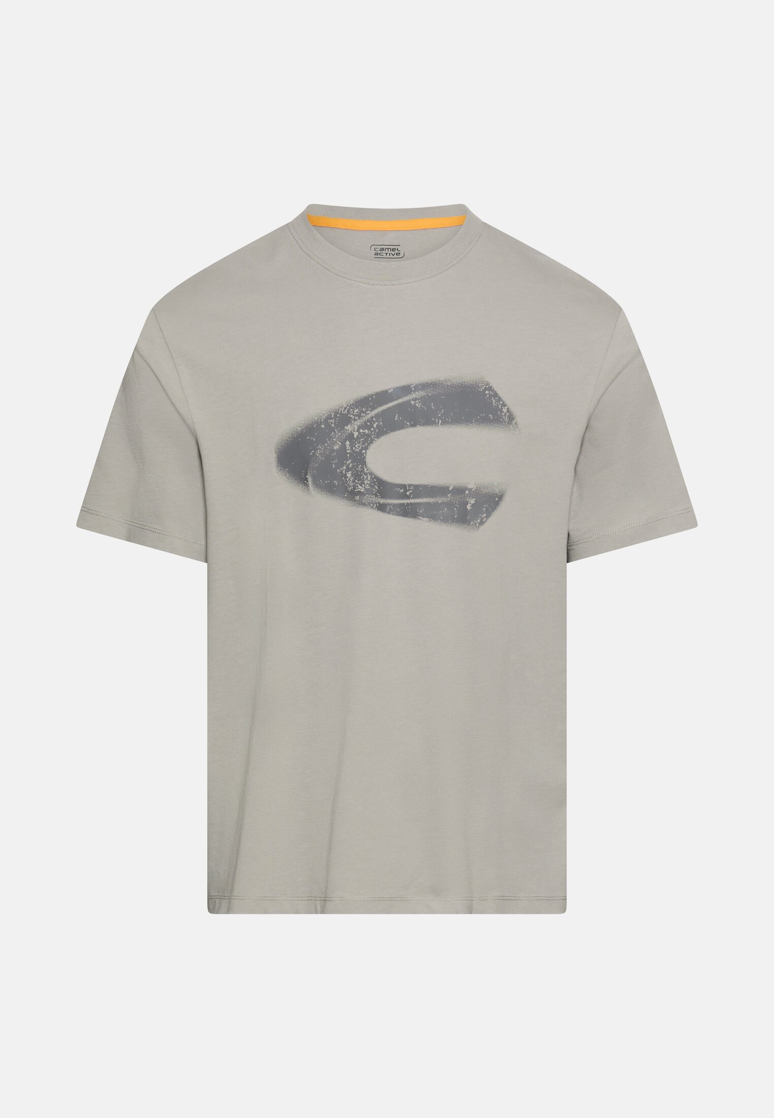 Herren T-Shirt mit Logoprint aus organic Cotton Grau frontal vorn