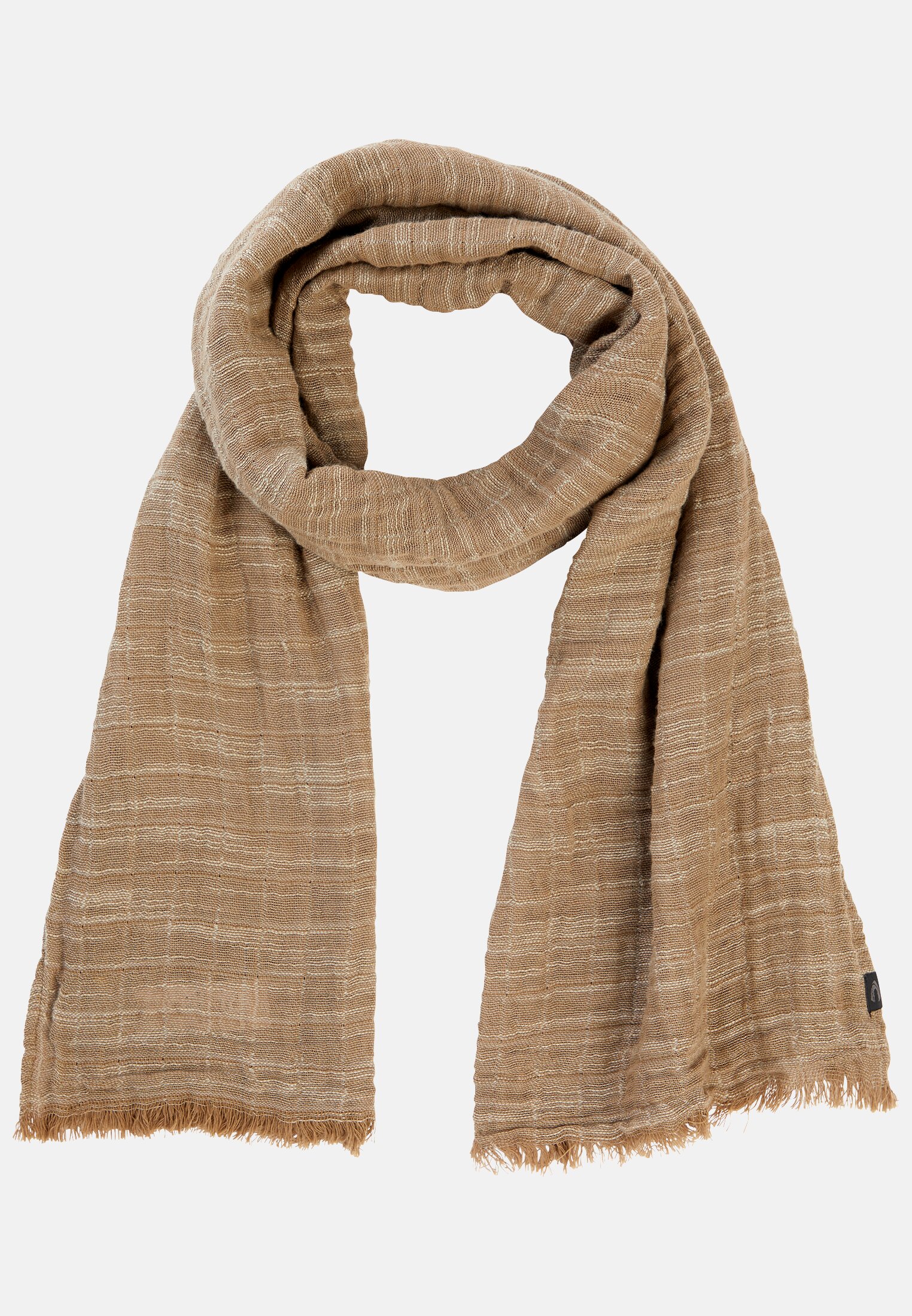 Men Pure cotton scarf Beige frontal front