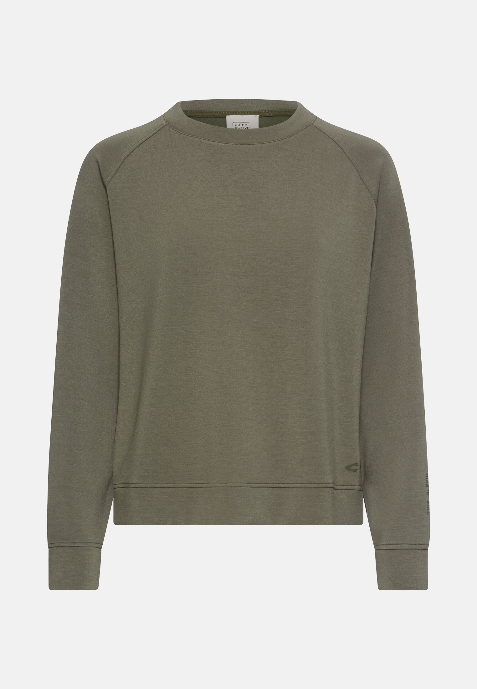 Damen Sweatshirt mit Raglanärmeln Dunkelgrün frontal vorn