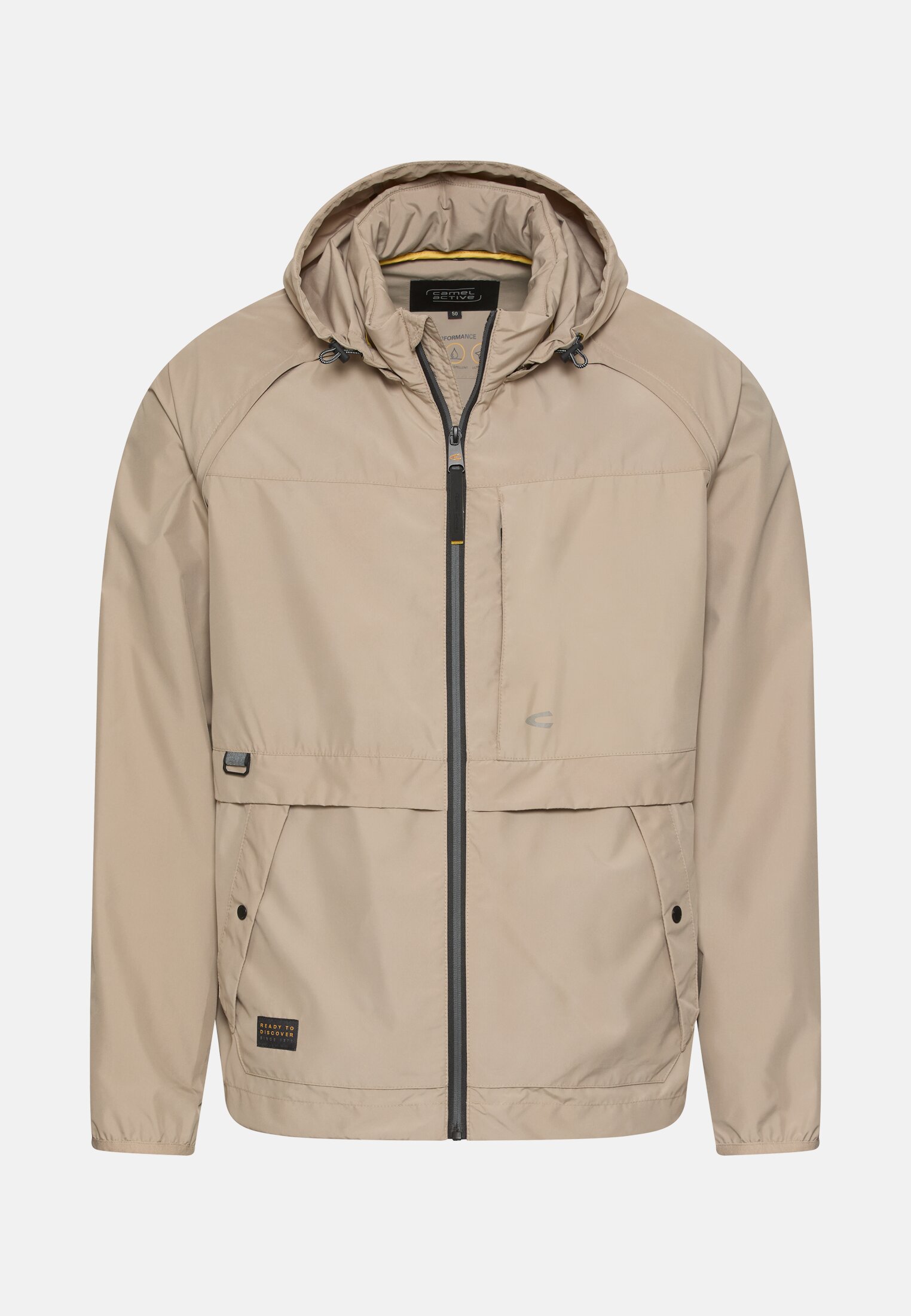 Men Transitional jacket made from particularly lightweight material Beige frontal front
