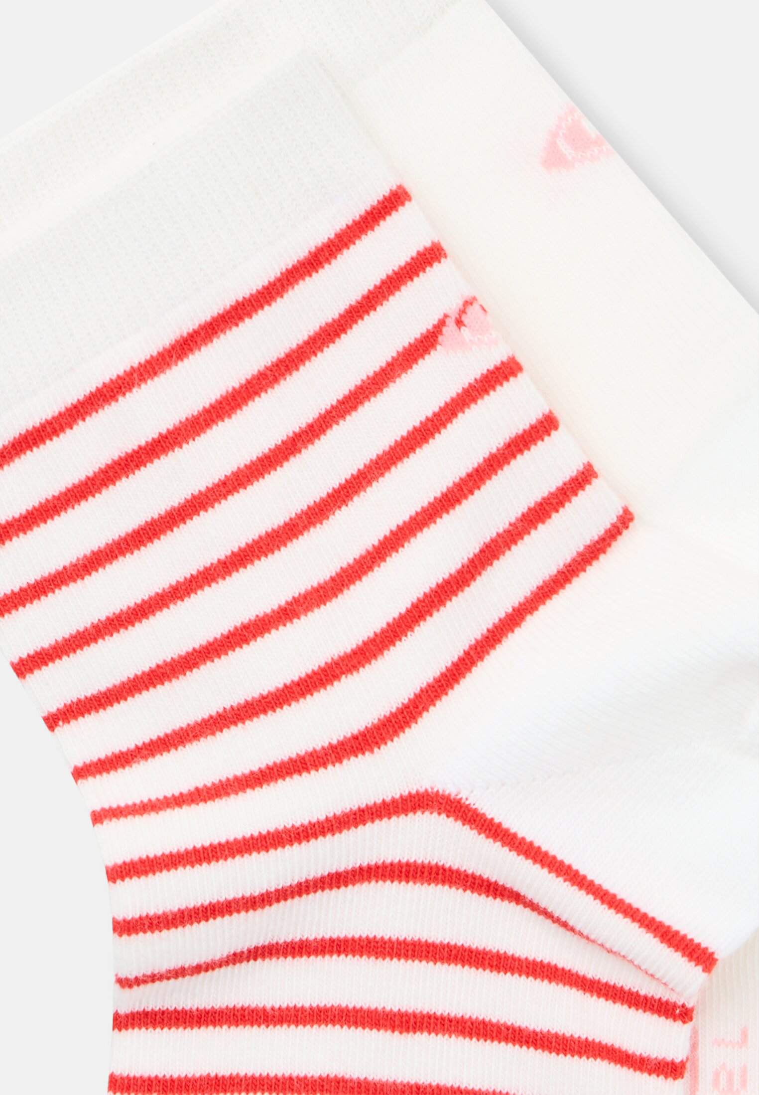 Damen Socken aus Baumwollmix mit Streifen Weiß hinten nah