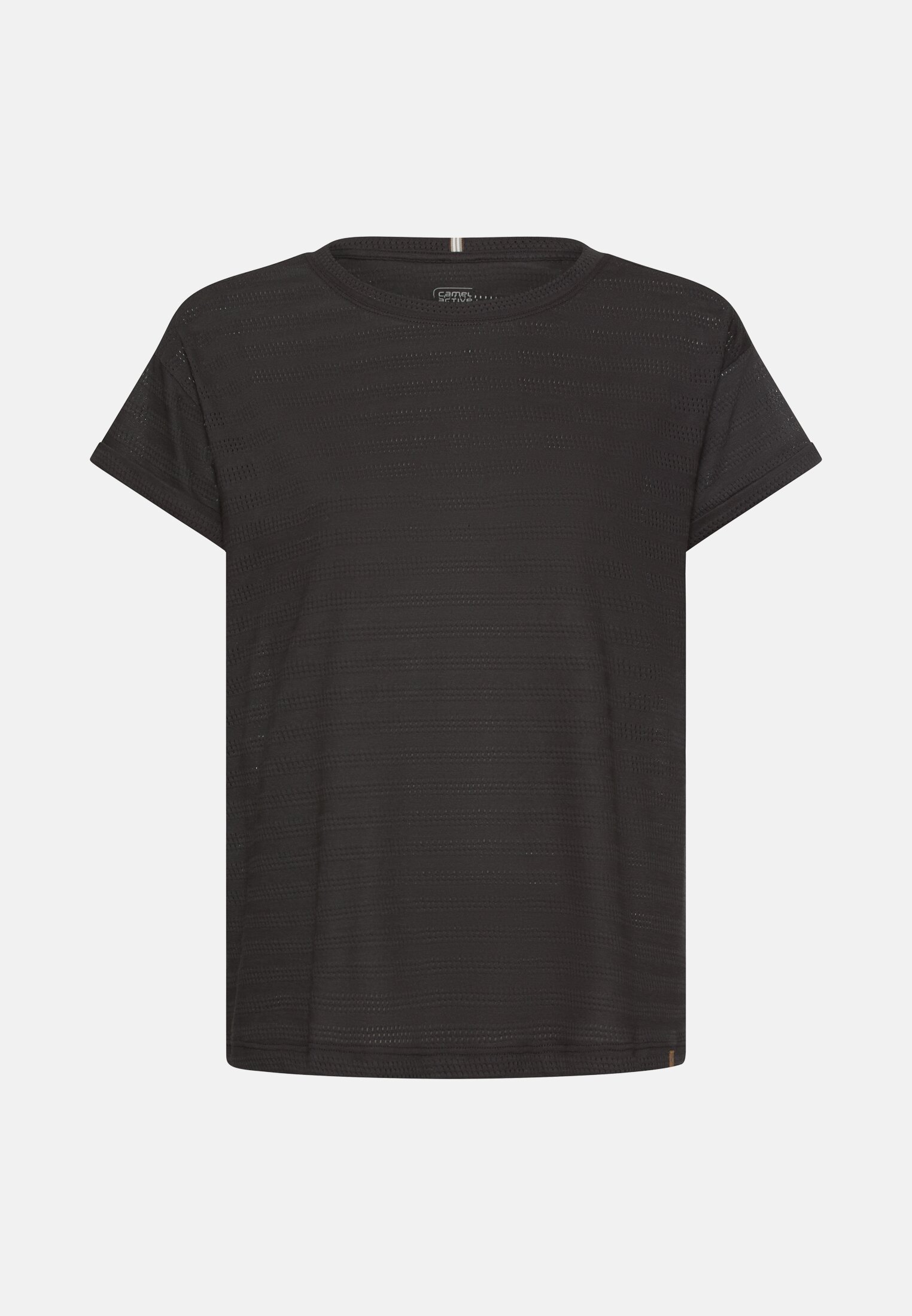 Women T-shirt with crew neck made from pure cotton Caviar frontal front