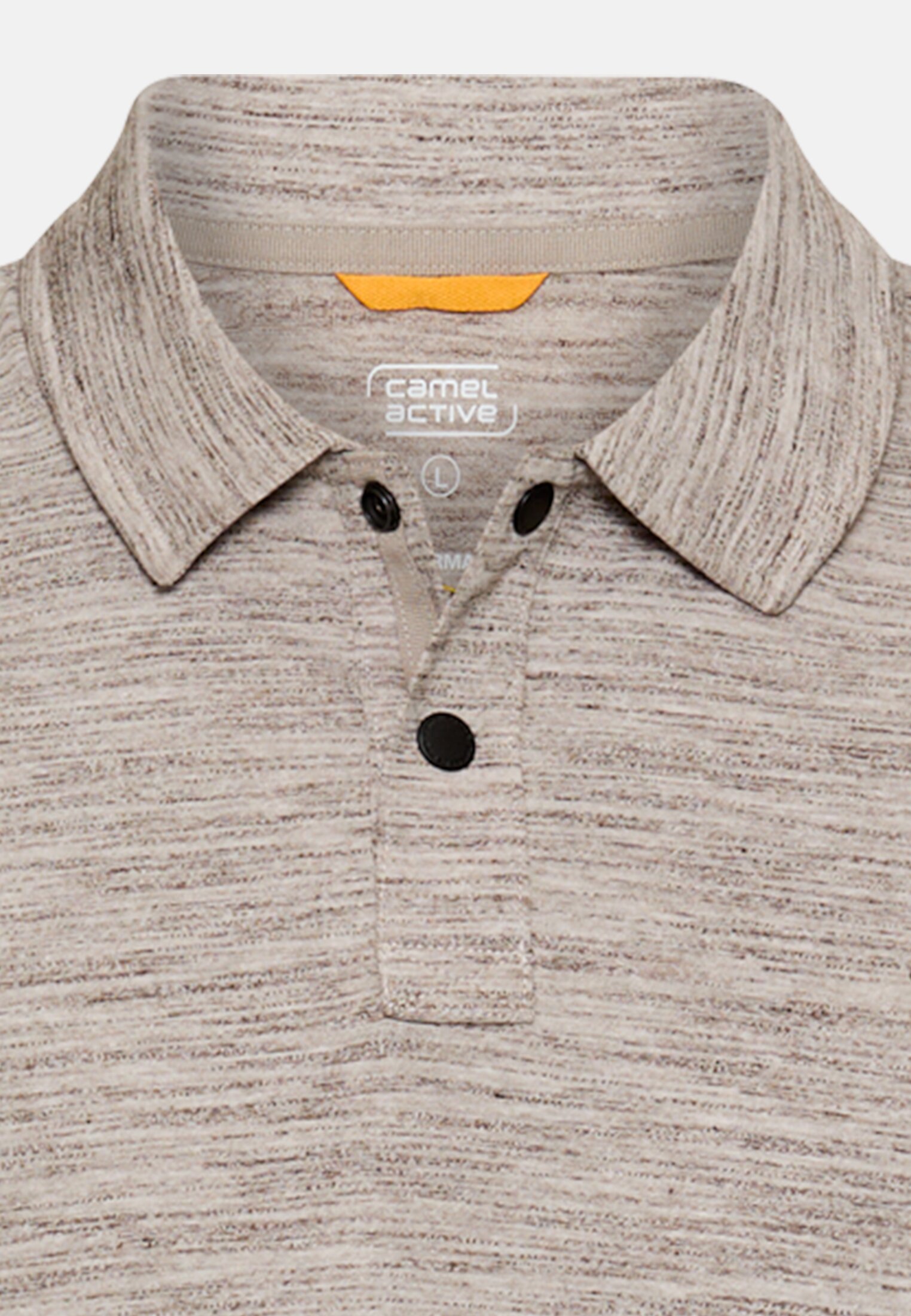 Herren Poloshirt mit Quick Dry Funktion Schlammbraun vorne nah