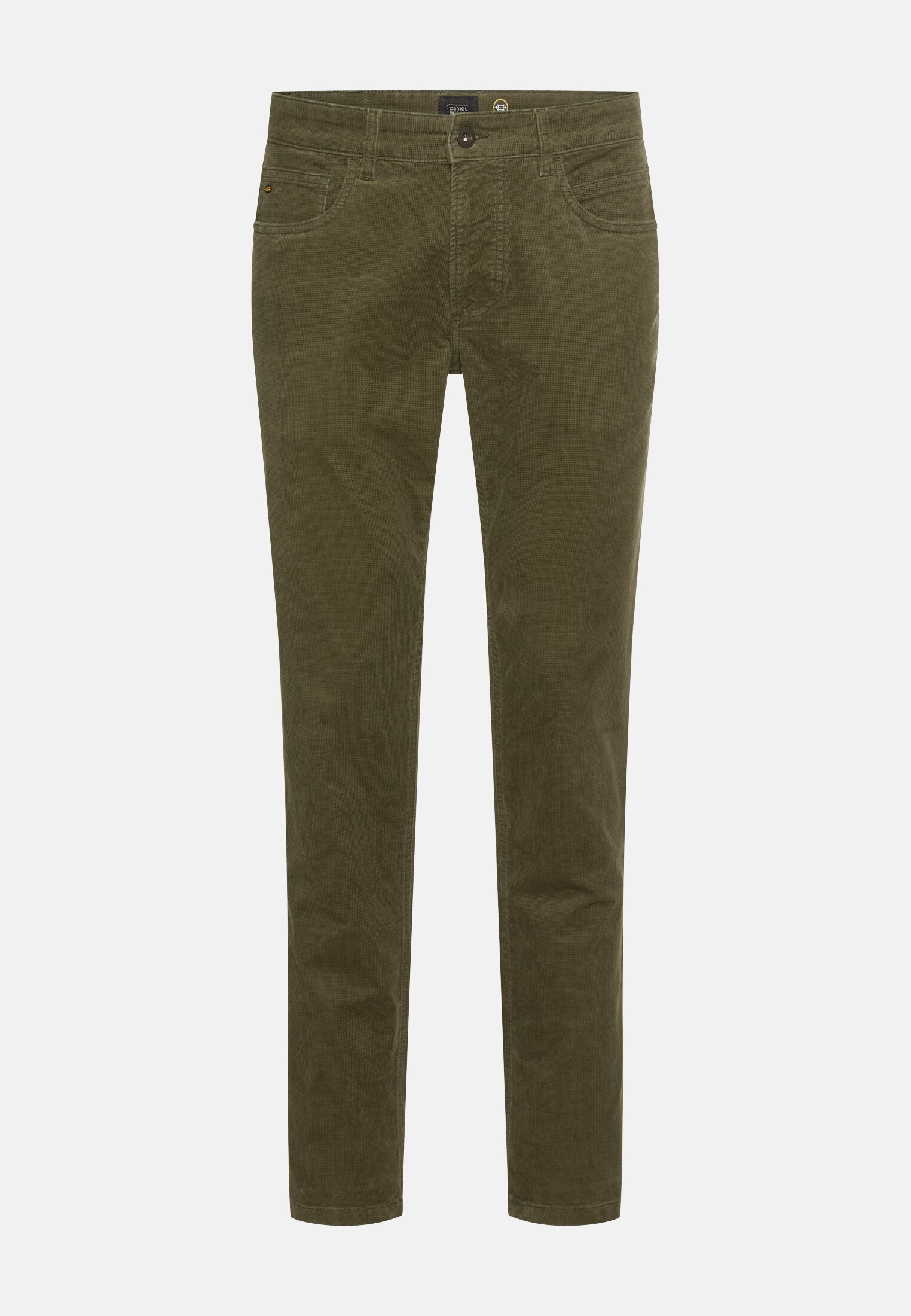 Herren 5-Pkt Regular Fit Hose aus Baumwollmix Waldgrün frontal vorn