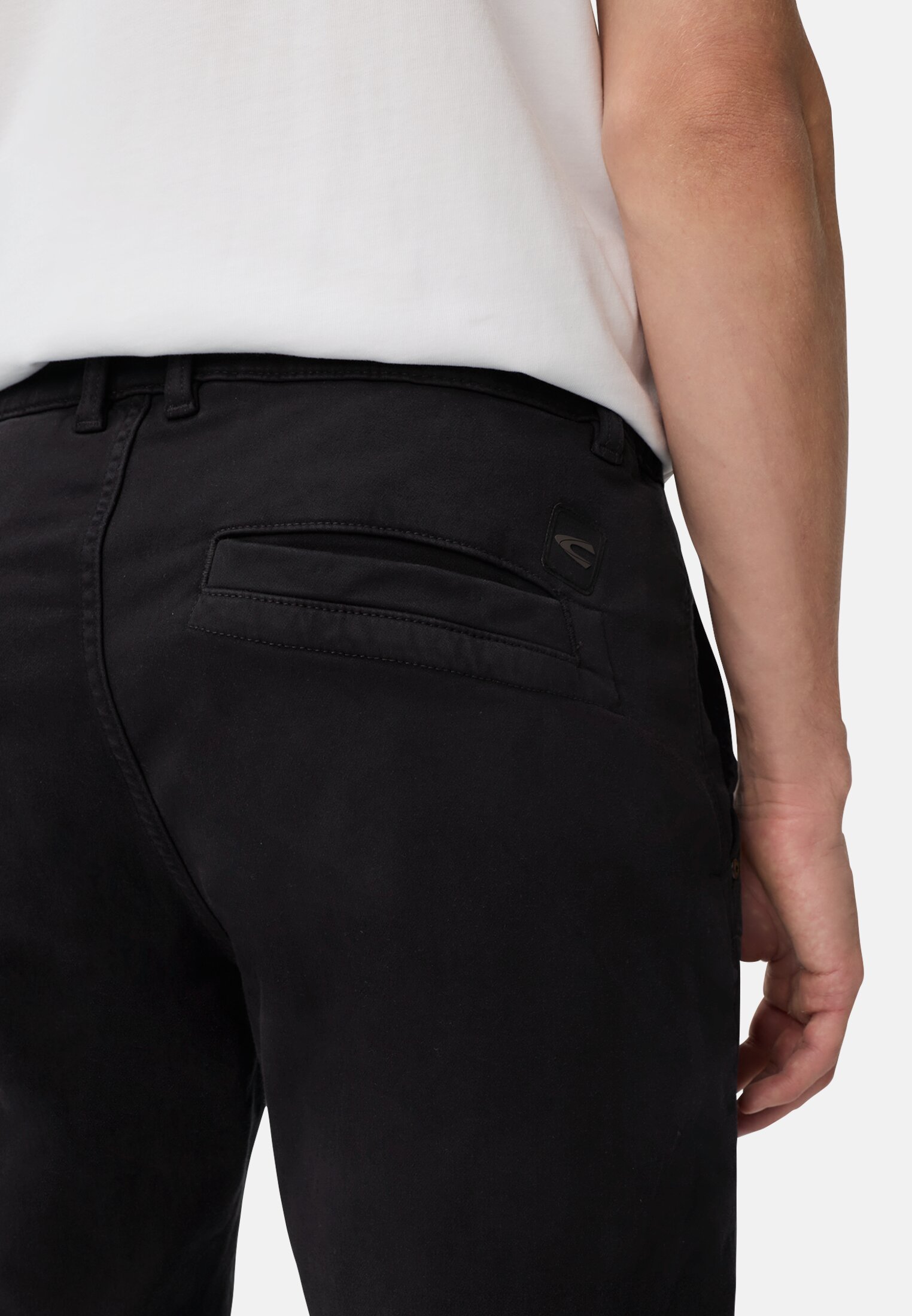 Men fleXXXactive® chinos regular fit made of cotton mix Navy blue worn detail close