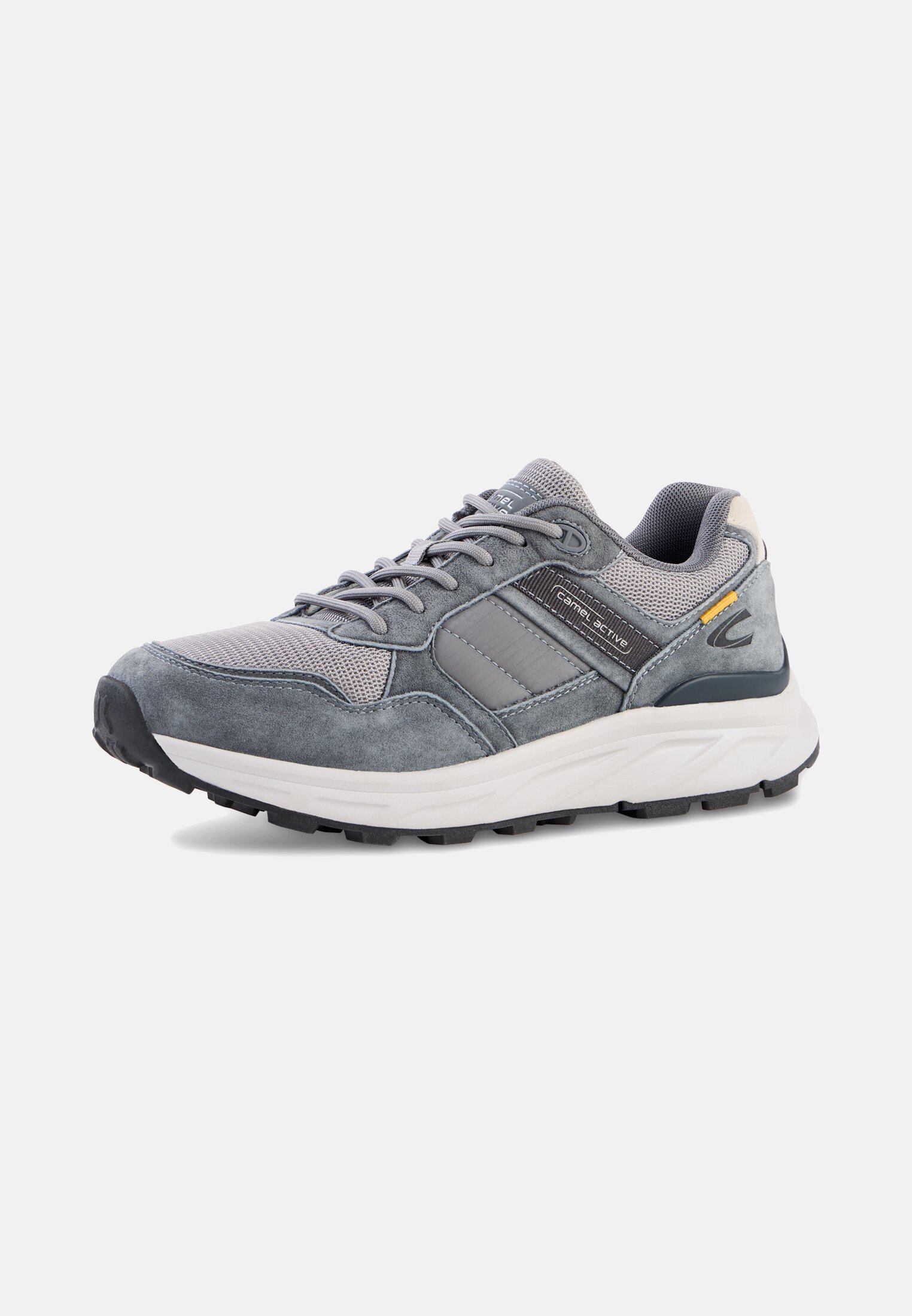 Men Sneakers made from nubuck and textile mix with comfort sole Grey frontal back