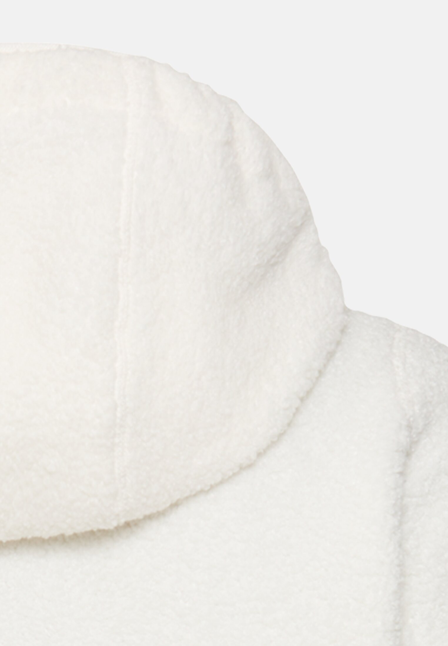 Damen Polar-Fleecejacke mit fester Kapuze Milchweiß hinten nah