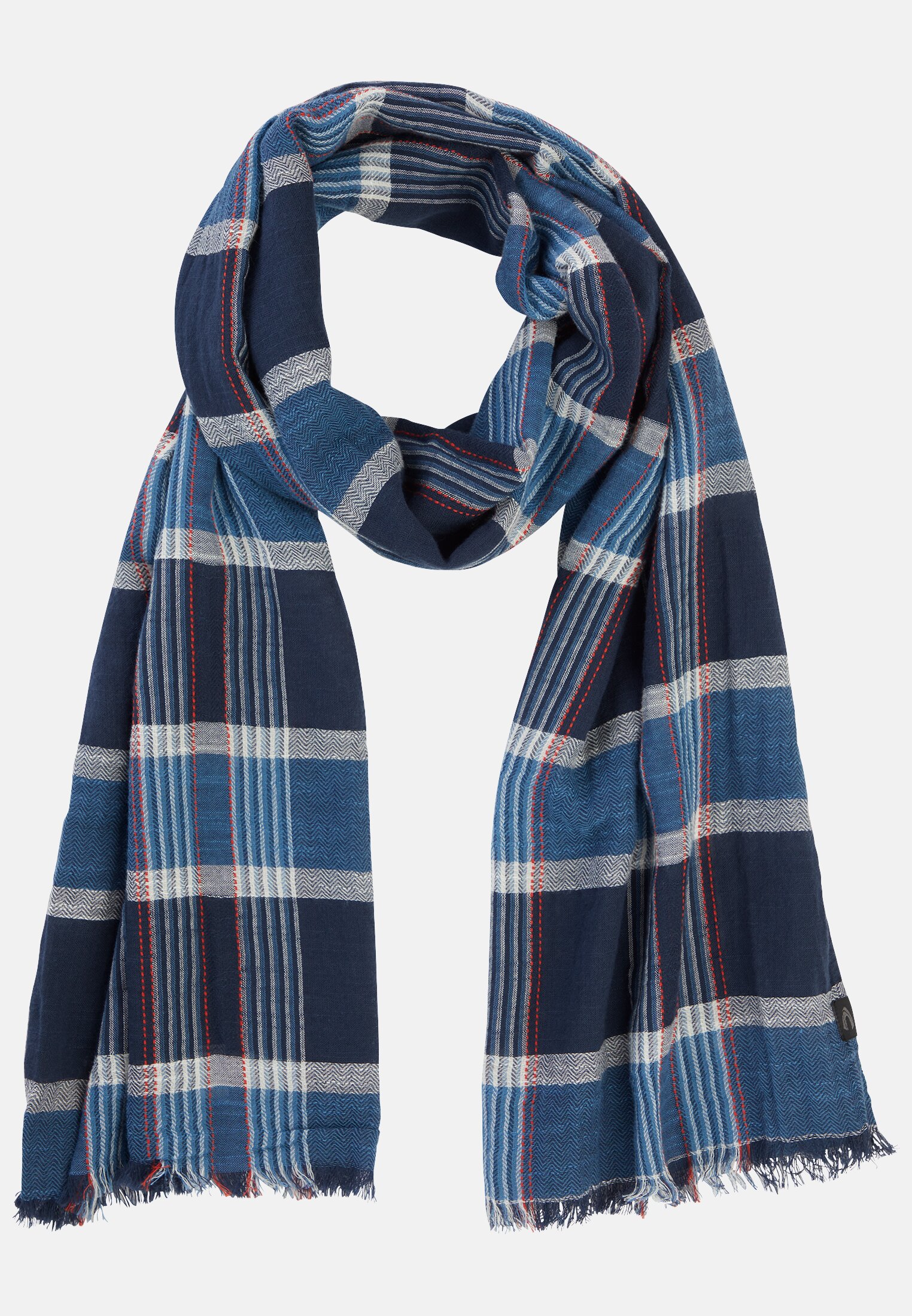 Men Scarf in organic cotton Dark Blue frontal front