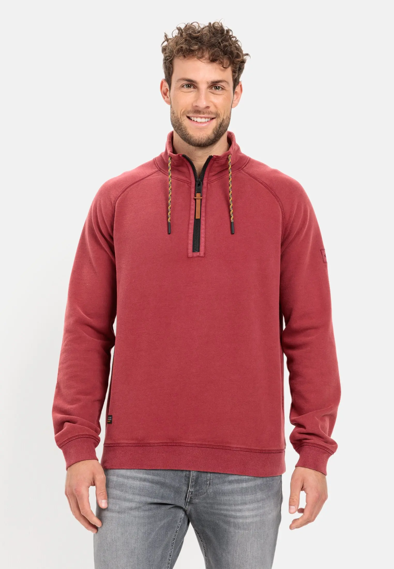 Sweatshirt with stand up collar for Men in red