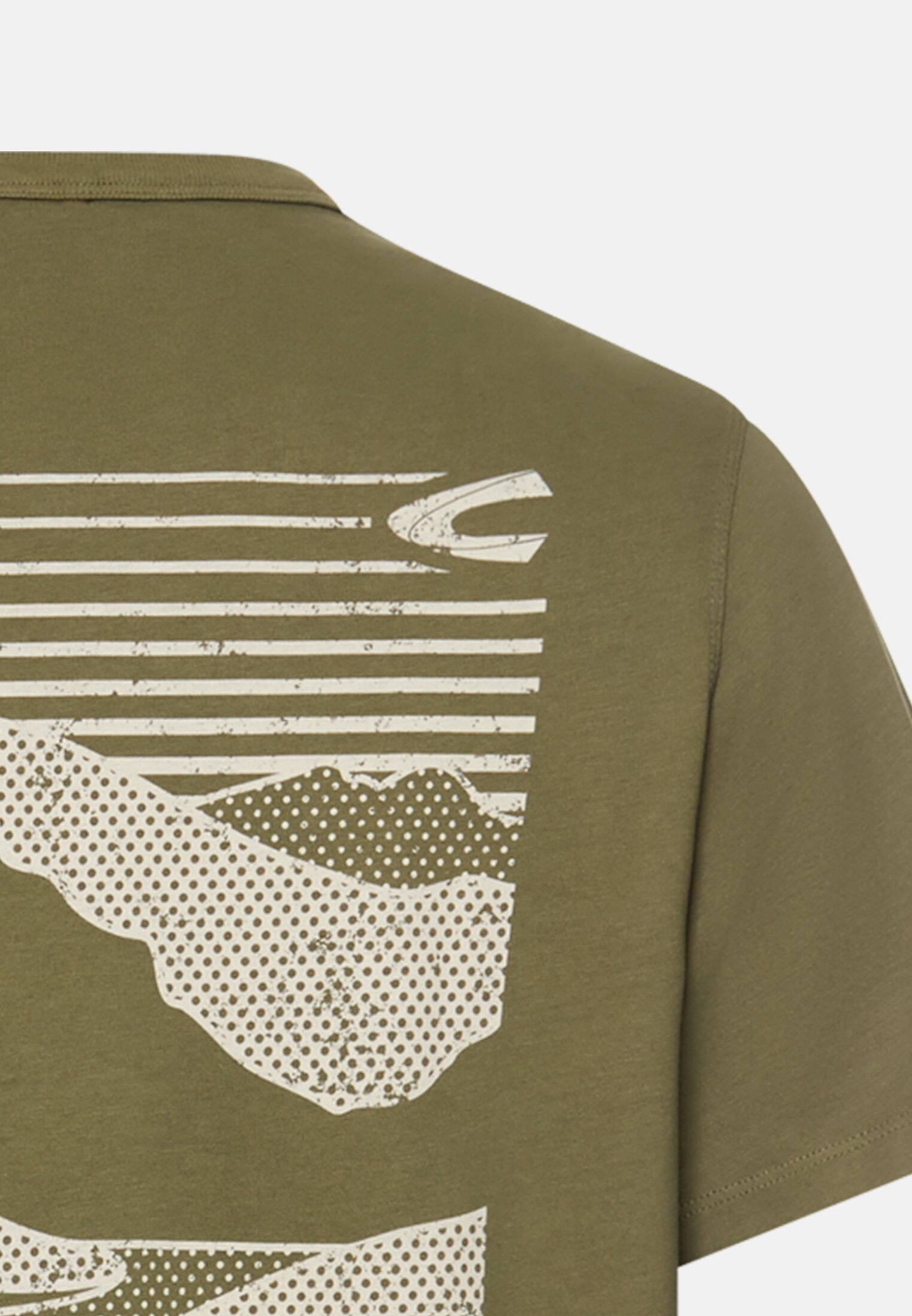 Damen T-Shirt mit Backprint Olivgrün hinten nah