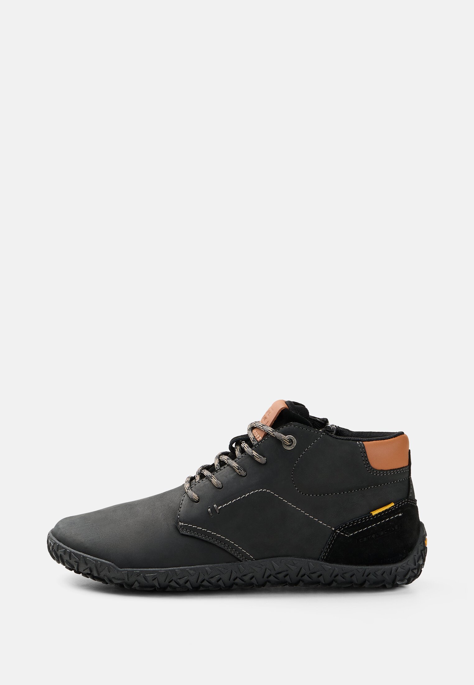 Herren Ledersneaker mit warmen Futter Schwarz frontal vorn