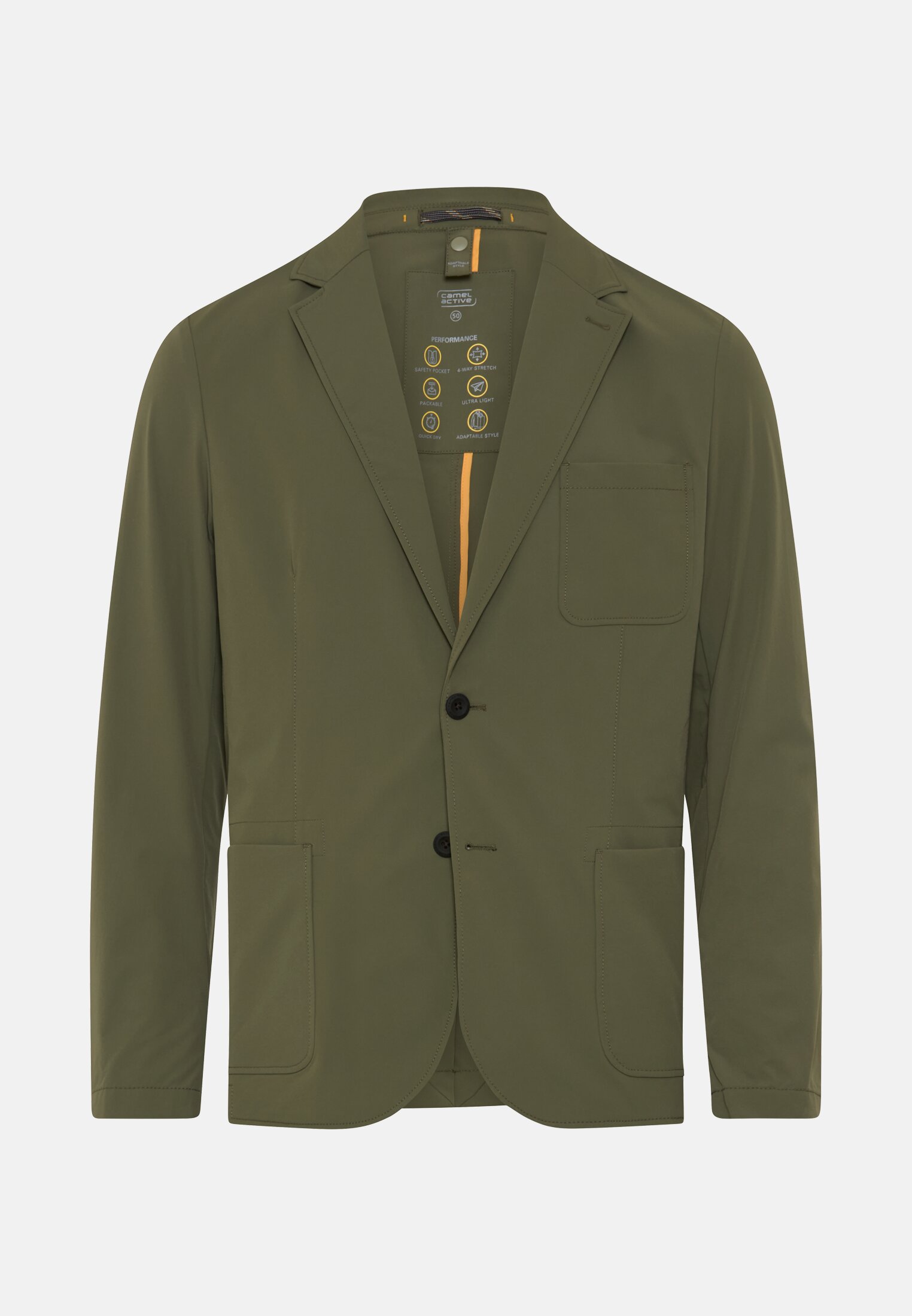 Men Blazer with 4-way stretch Olive Green frontal front