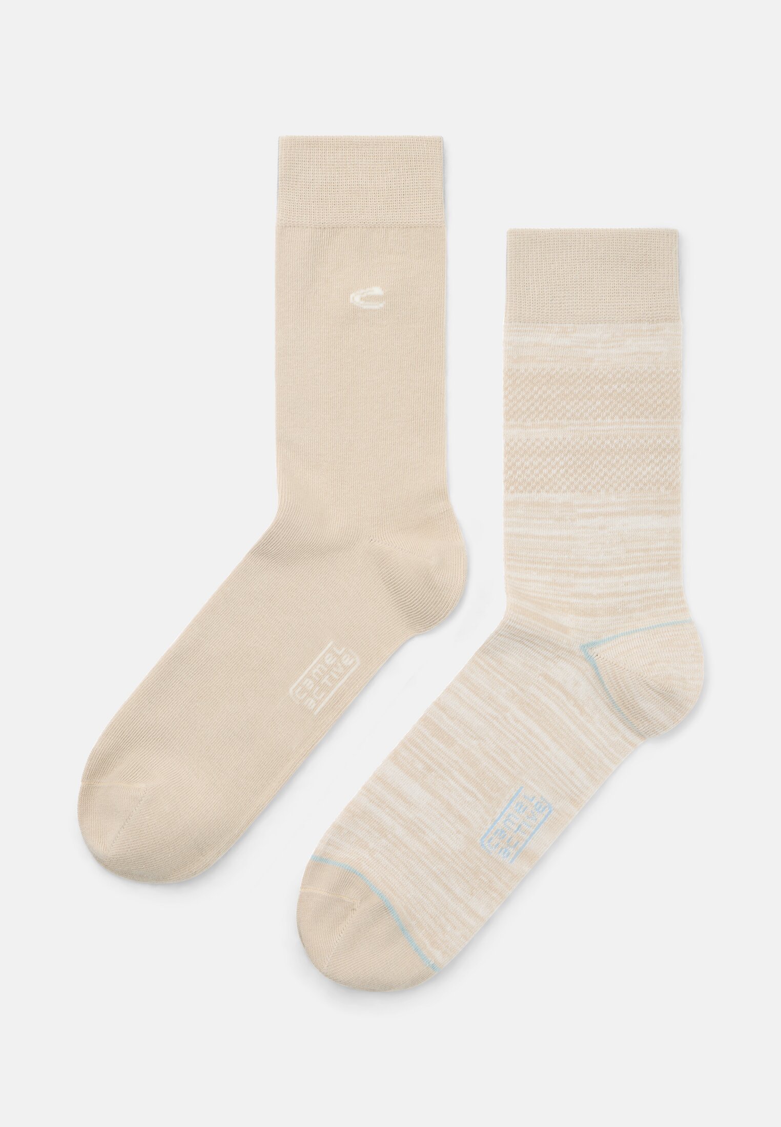 Men Socks in a pack of two, made from a cotton blend Beige front close