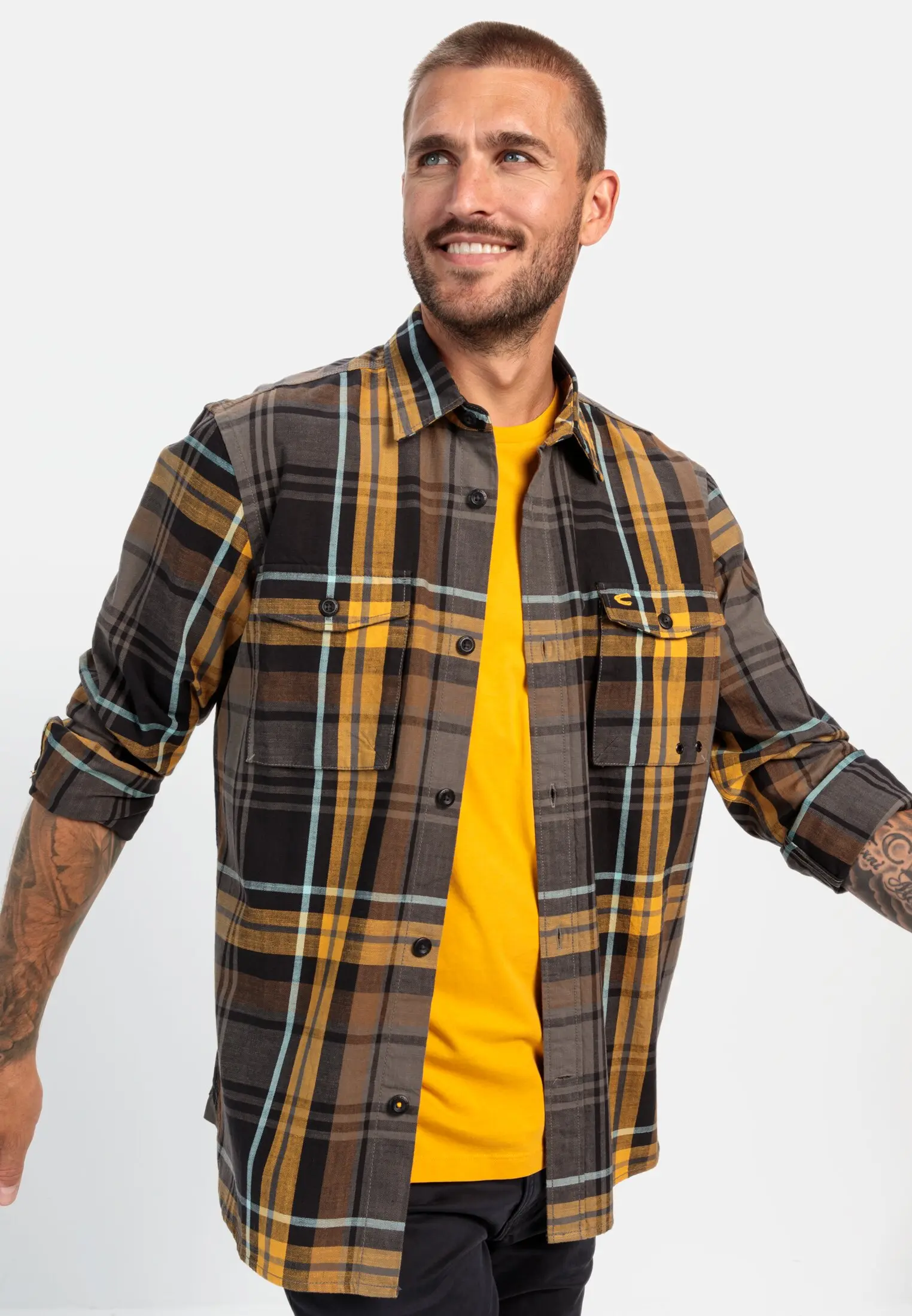 Men s cotton shirts camel active