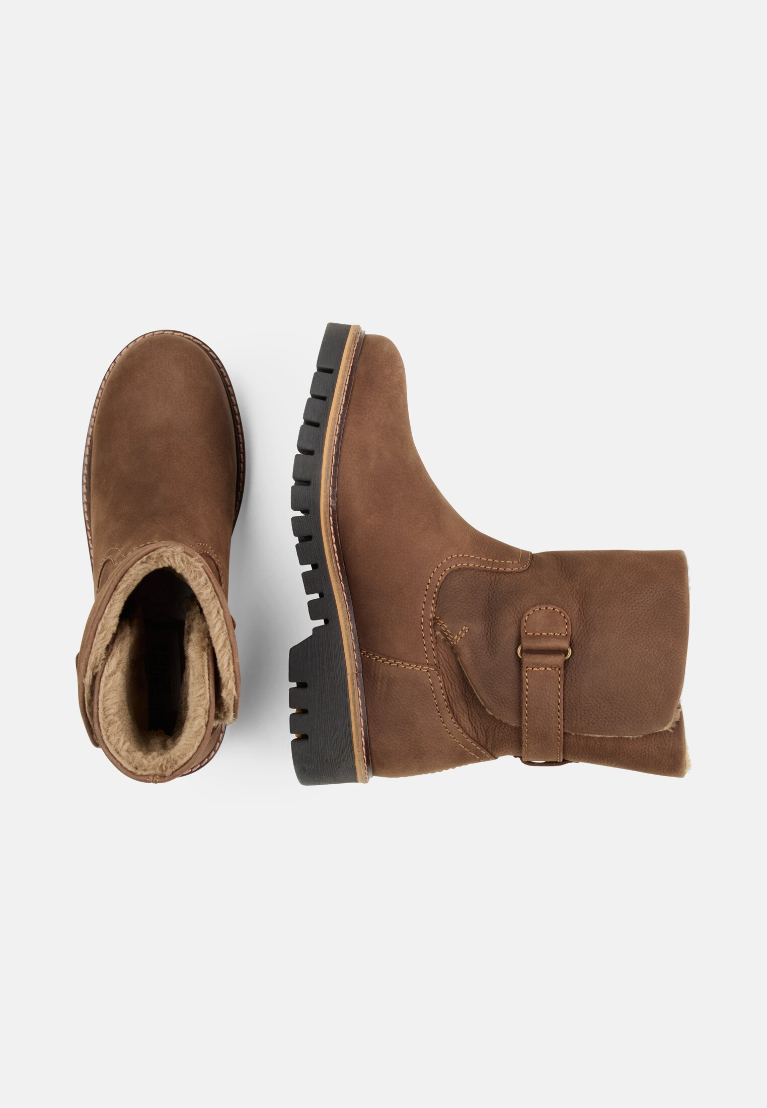 Damen Schlupfschuh mit robuster Gummisohle Braun frontal oben