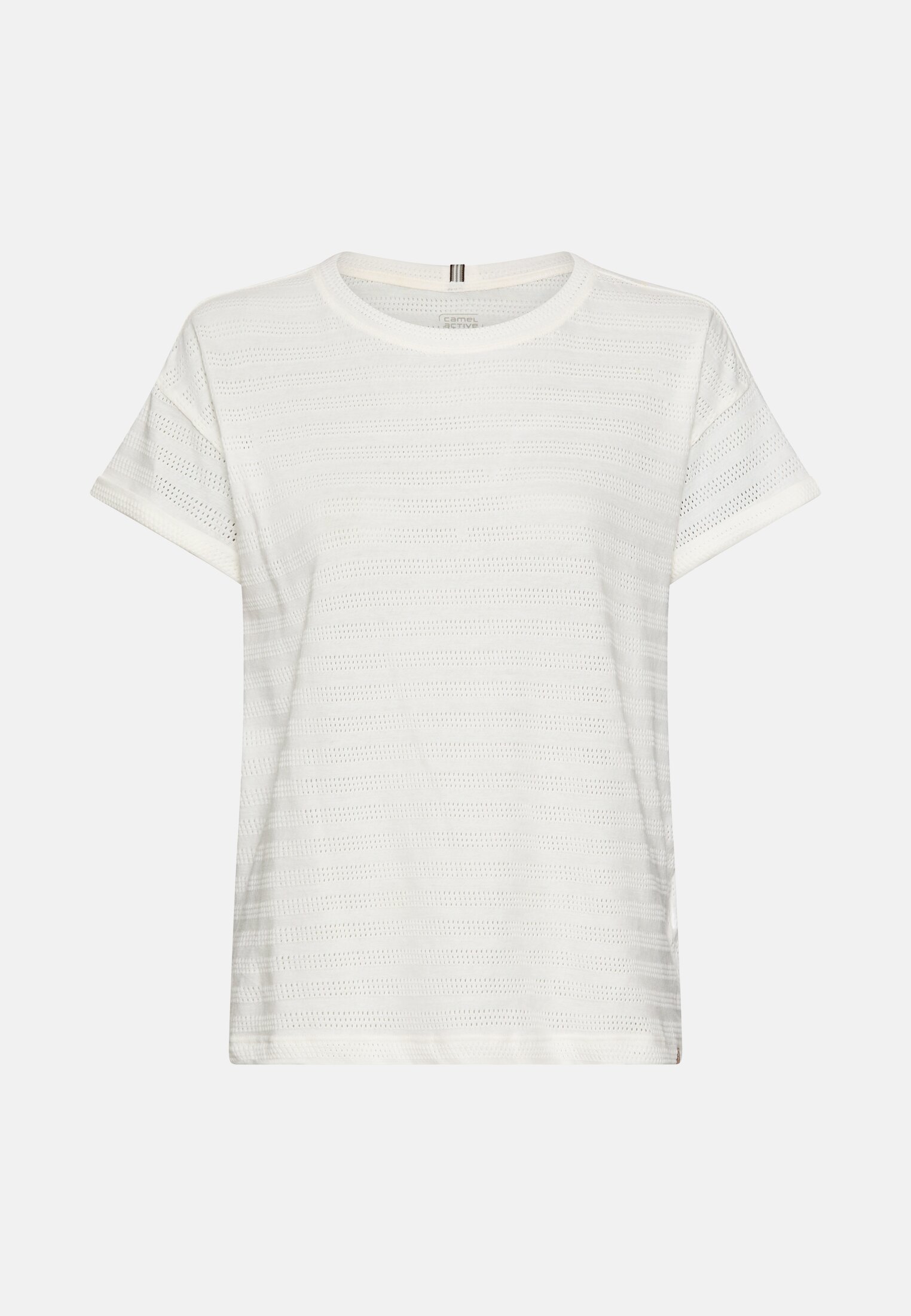 Women T-shirt with crew neck made from pure cotton Milk White frontal front