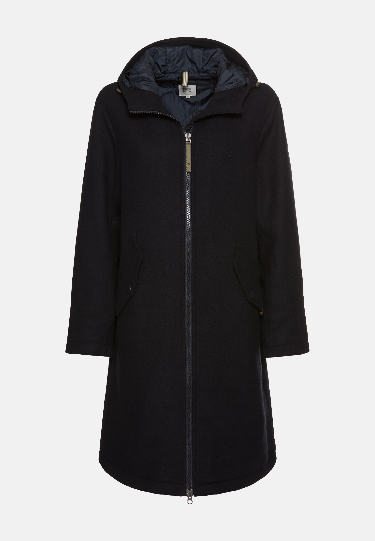 Women Parka with Reflective Details Dark blue frontal front