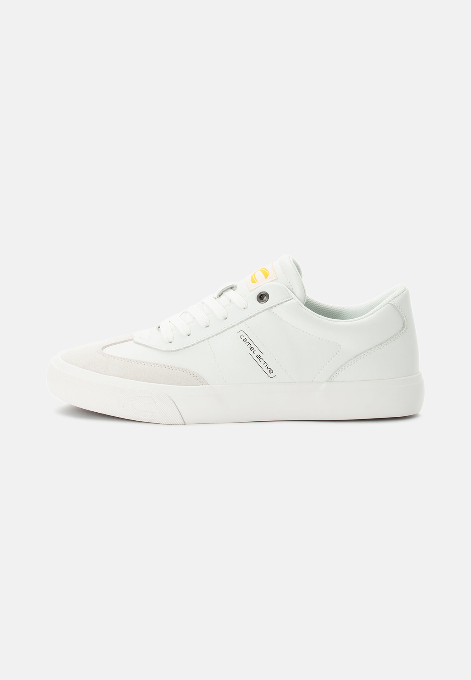 Herren Sneaker mit Details aus Velourleder Weiß frontal vorn
