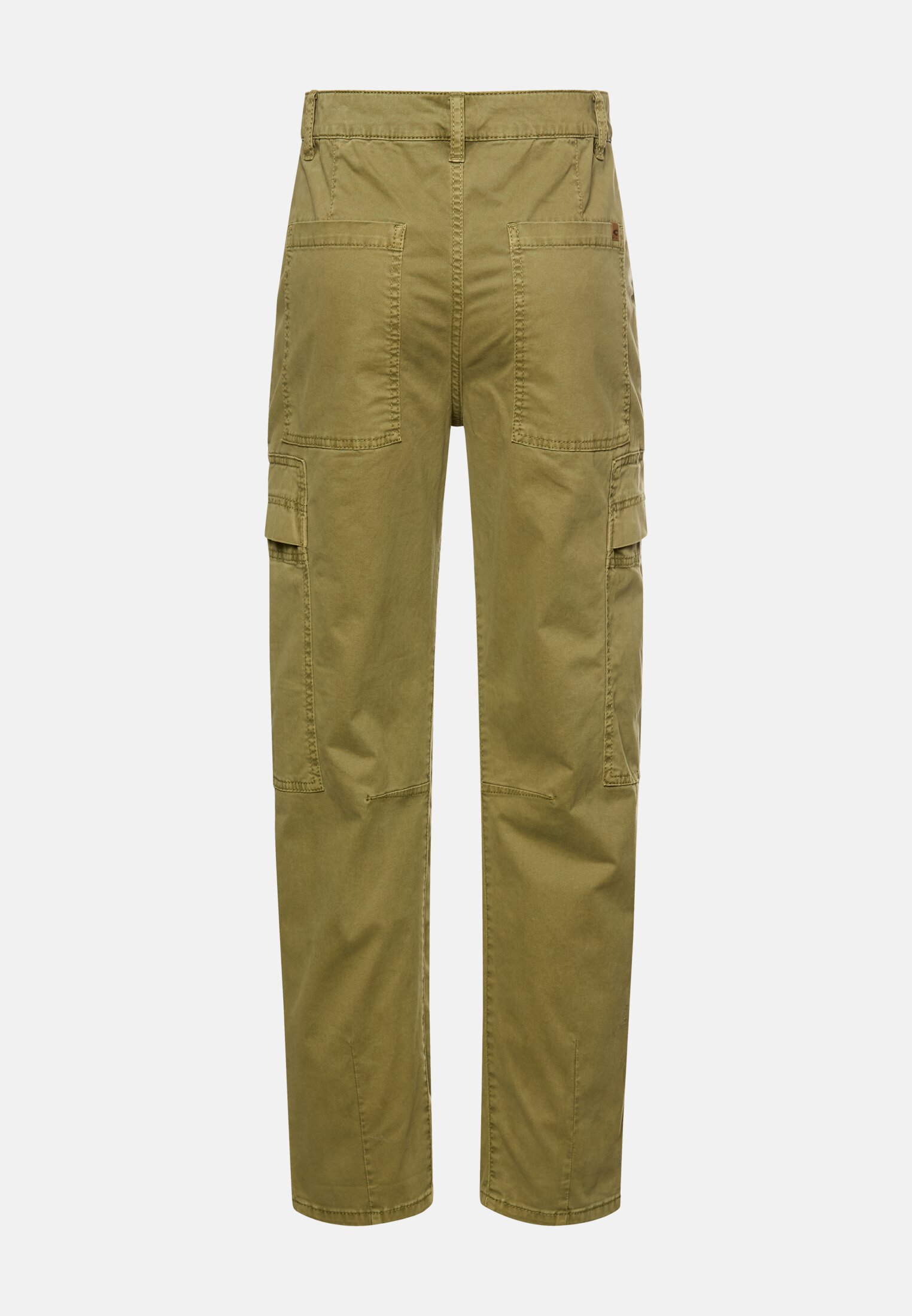 Women Cargo pants made of cotton mix Olive frontal back