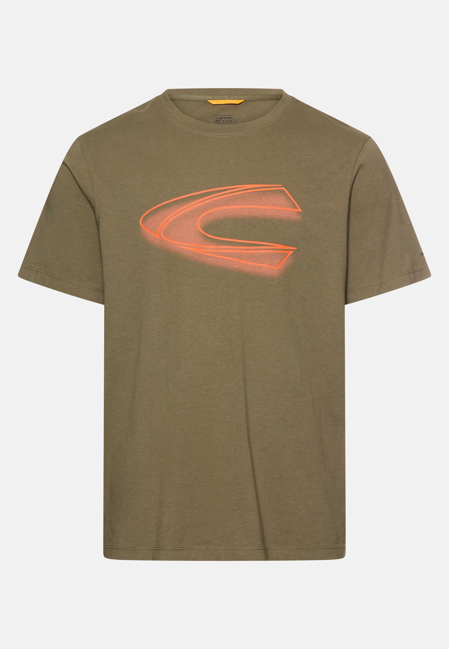 Men T-shirt with print Olive Green frontal front