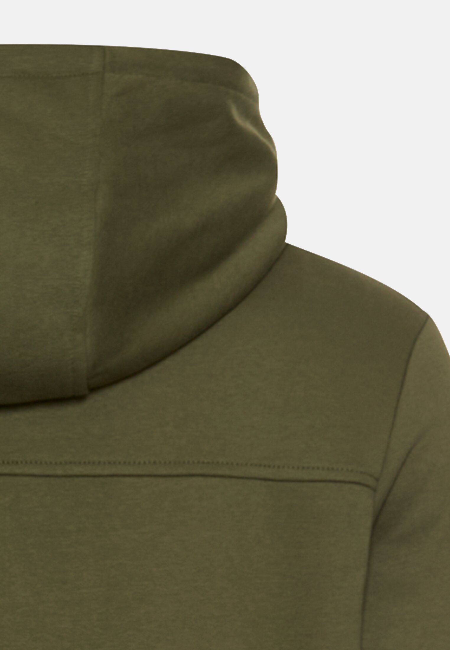 Herren Sweatjacke mit Kapuze Waldgrün frontal hinten