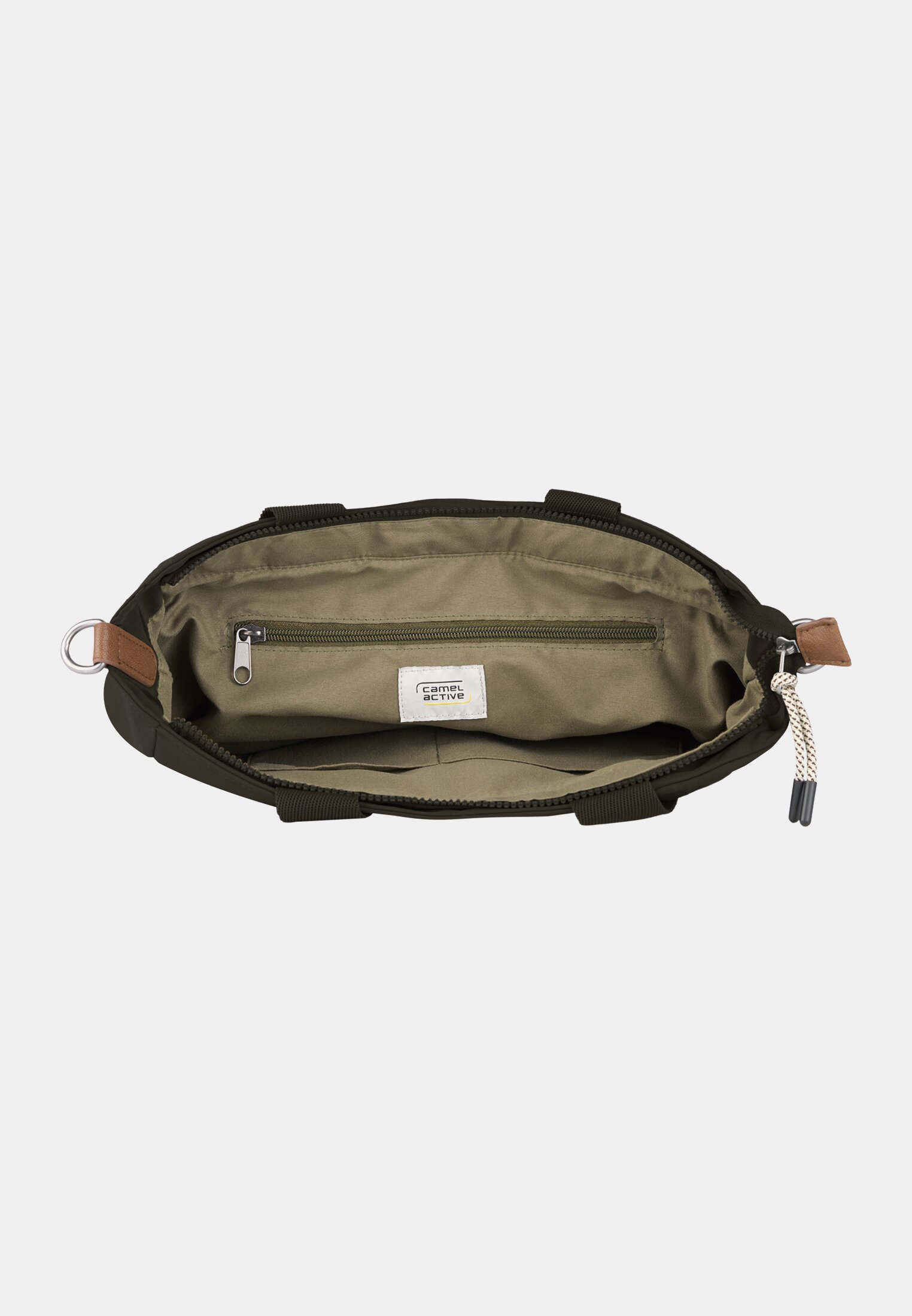 Damen AURUM Zip Tote Bag mit Reißverschlusstaschen Schwarz vorne nah