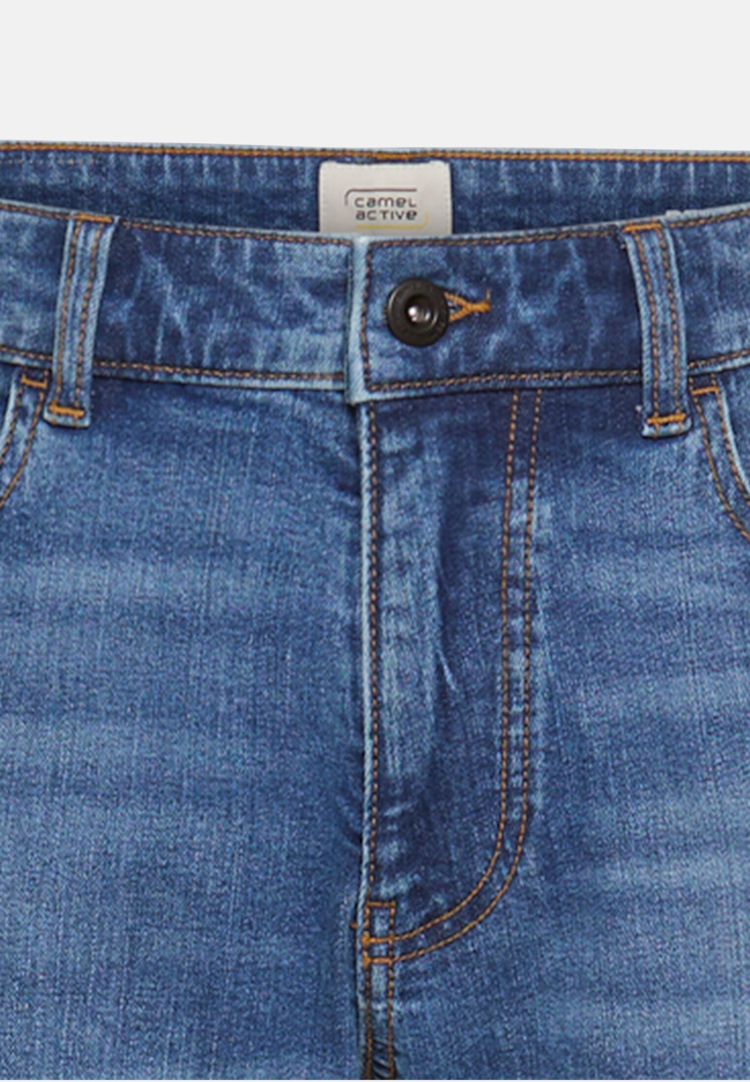 Herren Regular Fit 5-Pocket Hose Blau vorne nah