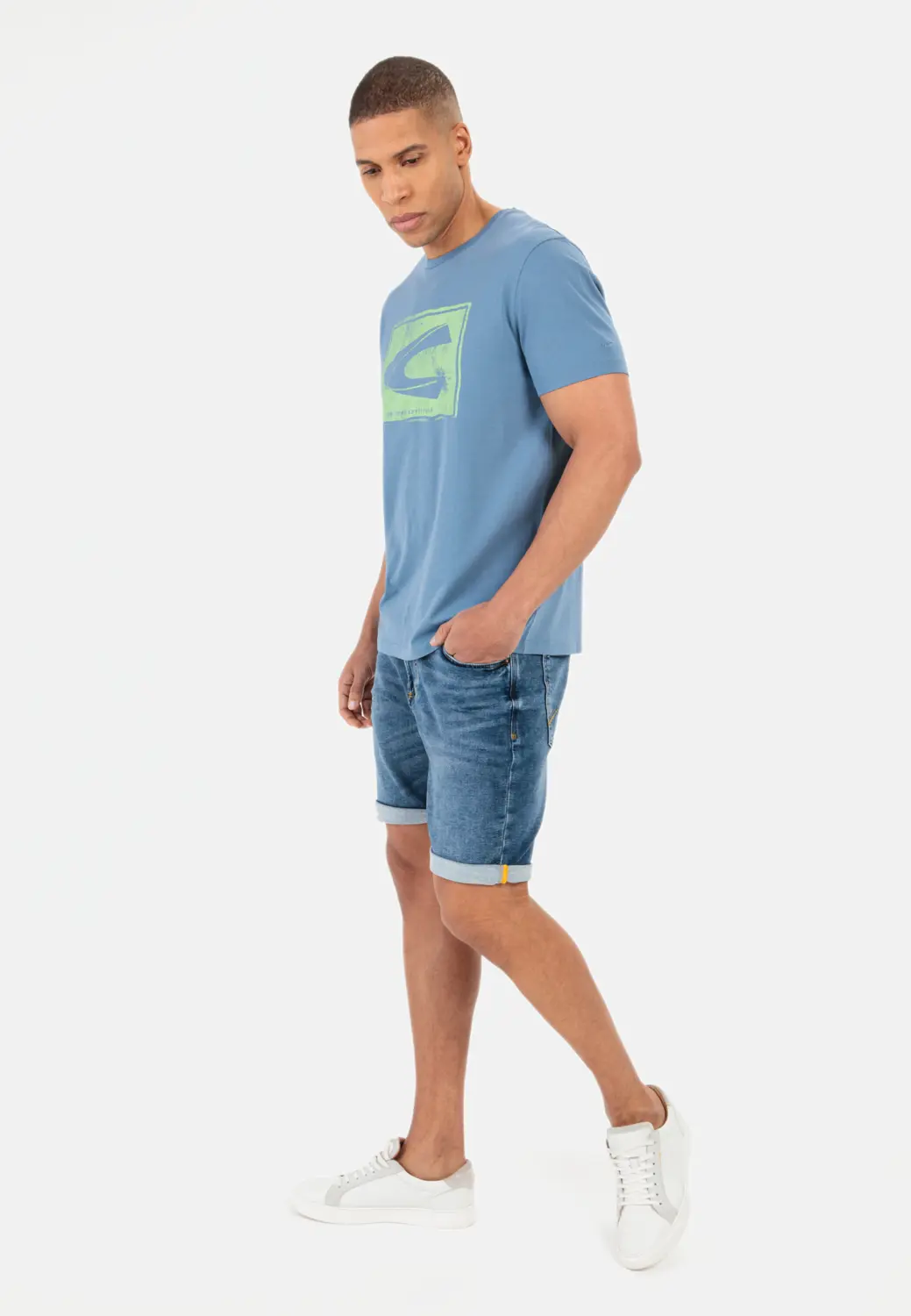Jersey T-Shirt für Herren in Denim Blau | M | camel active