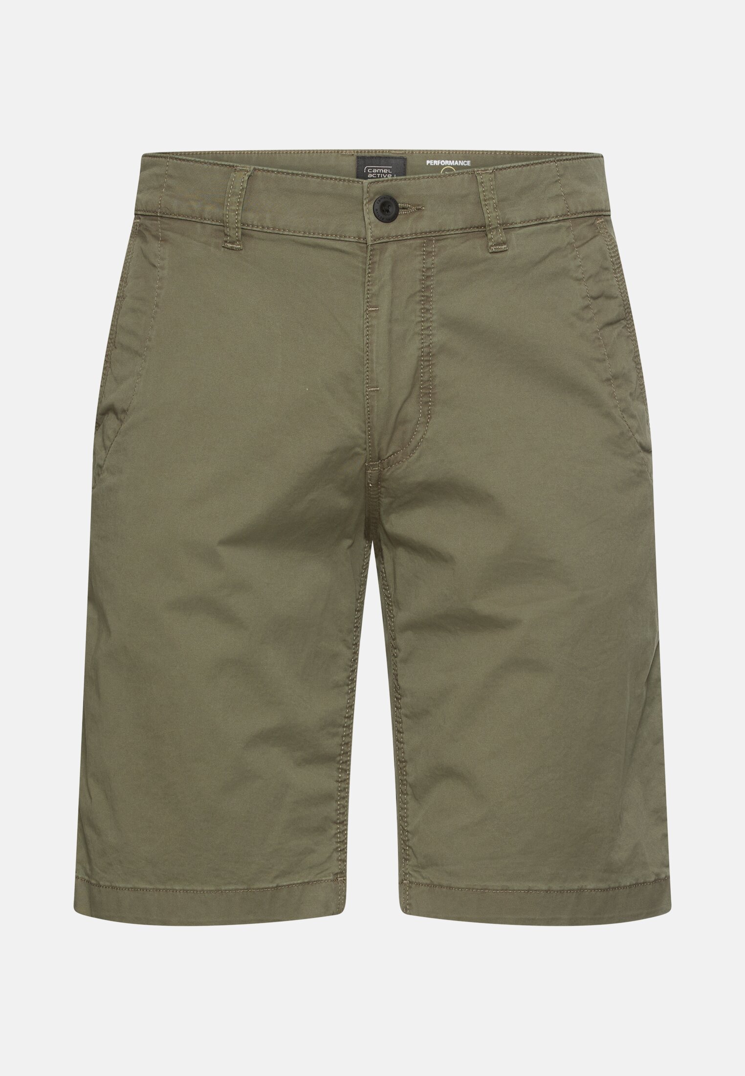 Herren Bermuda Shorts mit Reißverschluss Olivgrün frontal vorn