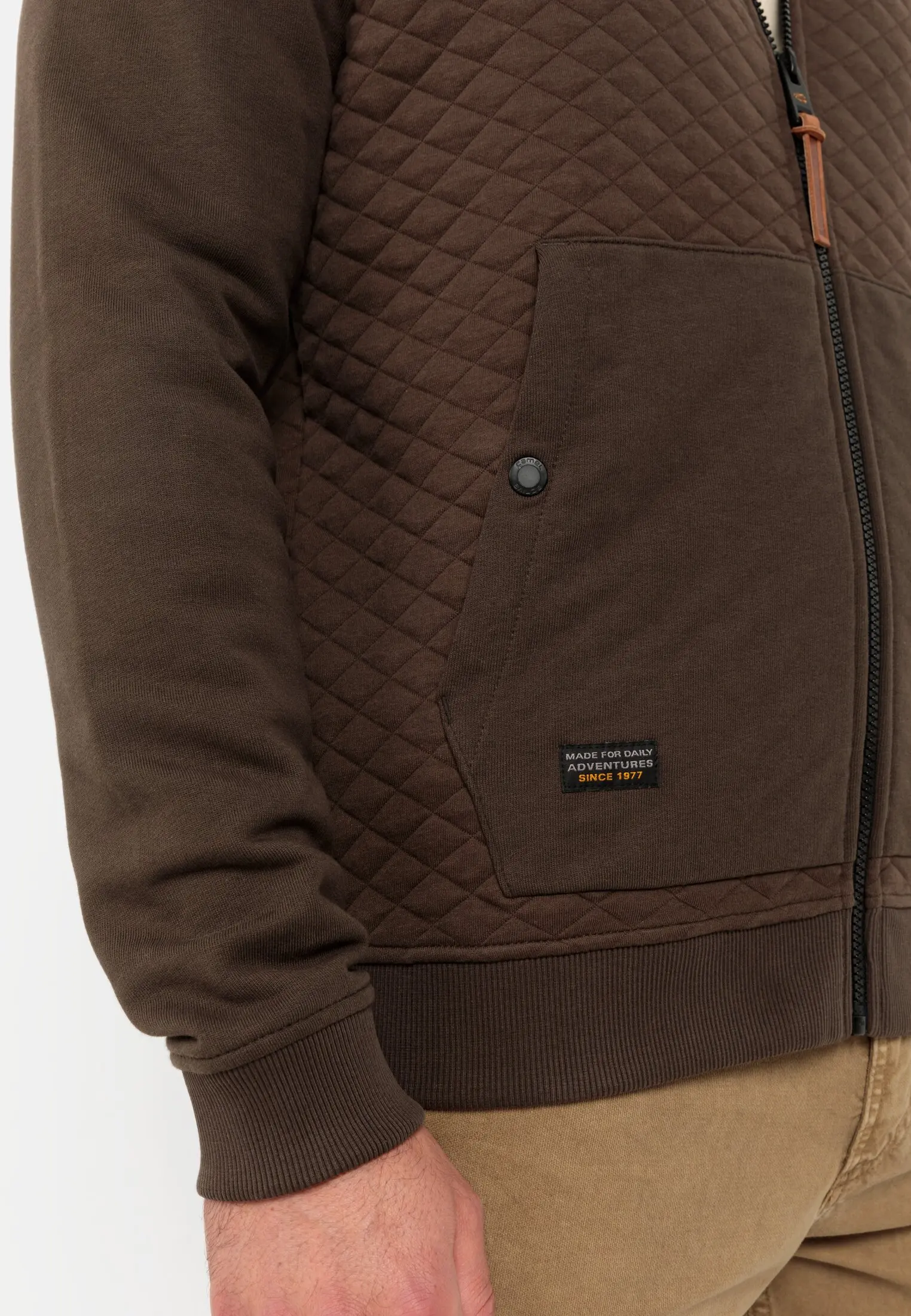 Gesteppte Sweatjacke für Herren in Braun | M
