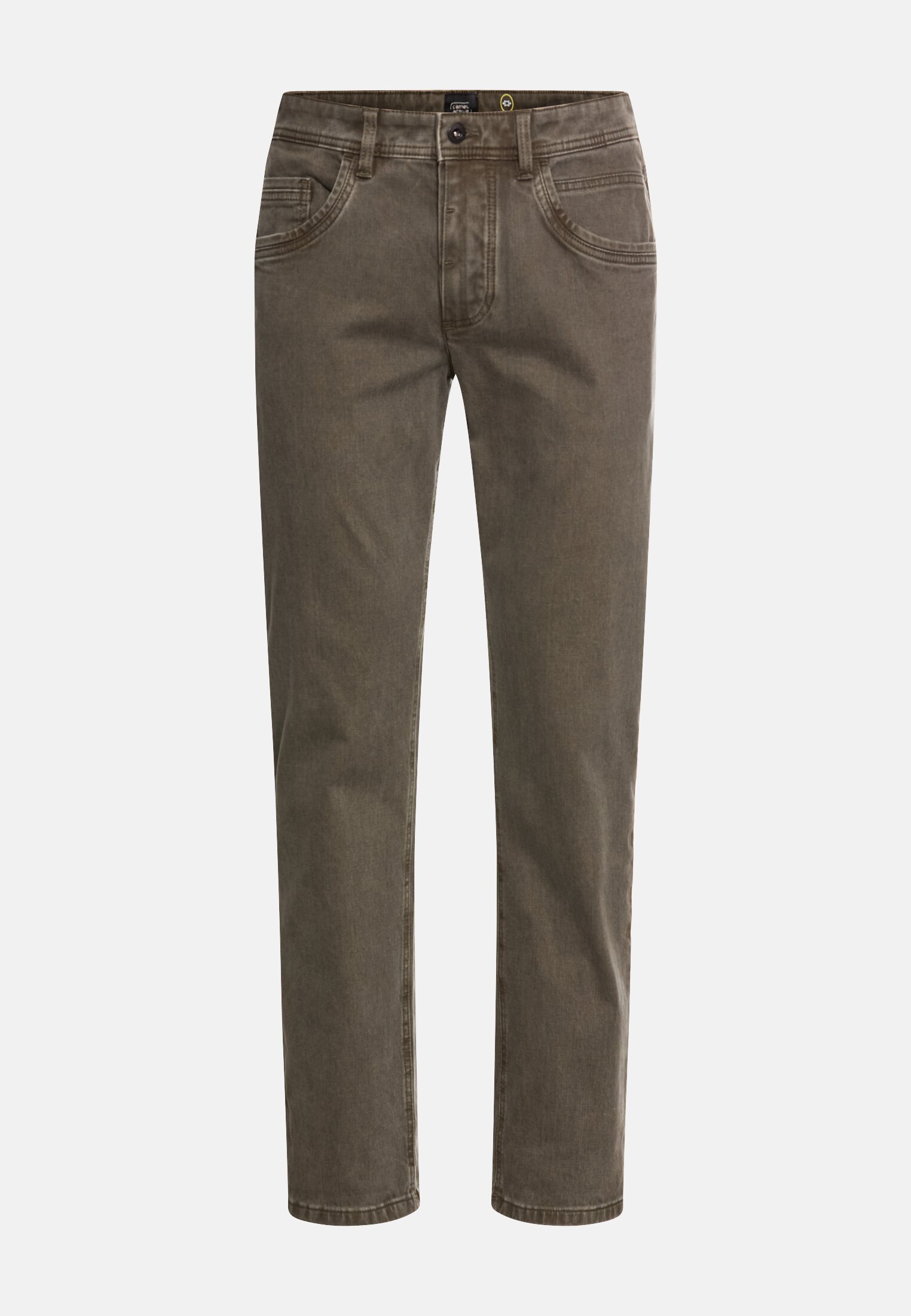 Men 5-Pocket Relaxed Fit Trousers made from a cotton mix Forest green frontal front