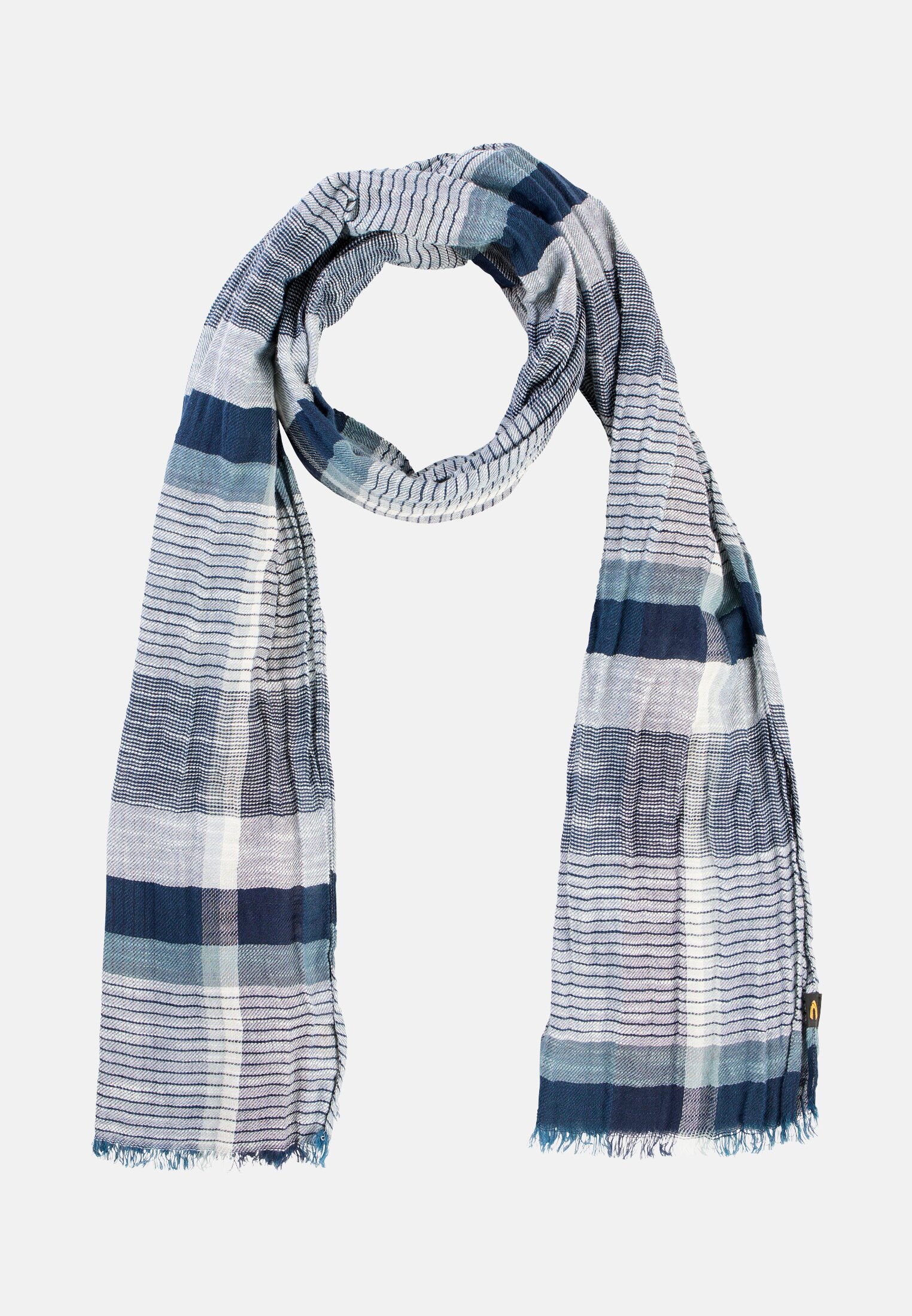 Herren Schal aus reiner Baumwolle Dunkelblau frontal vorn