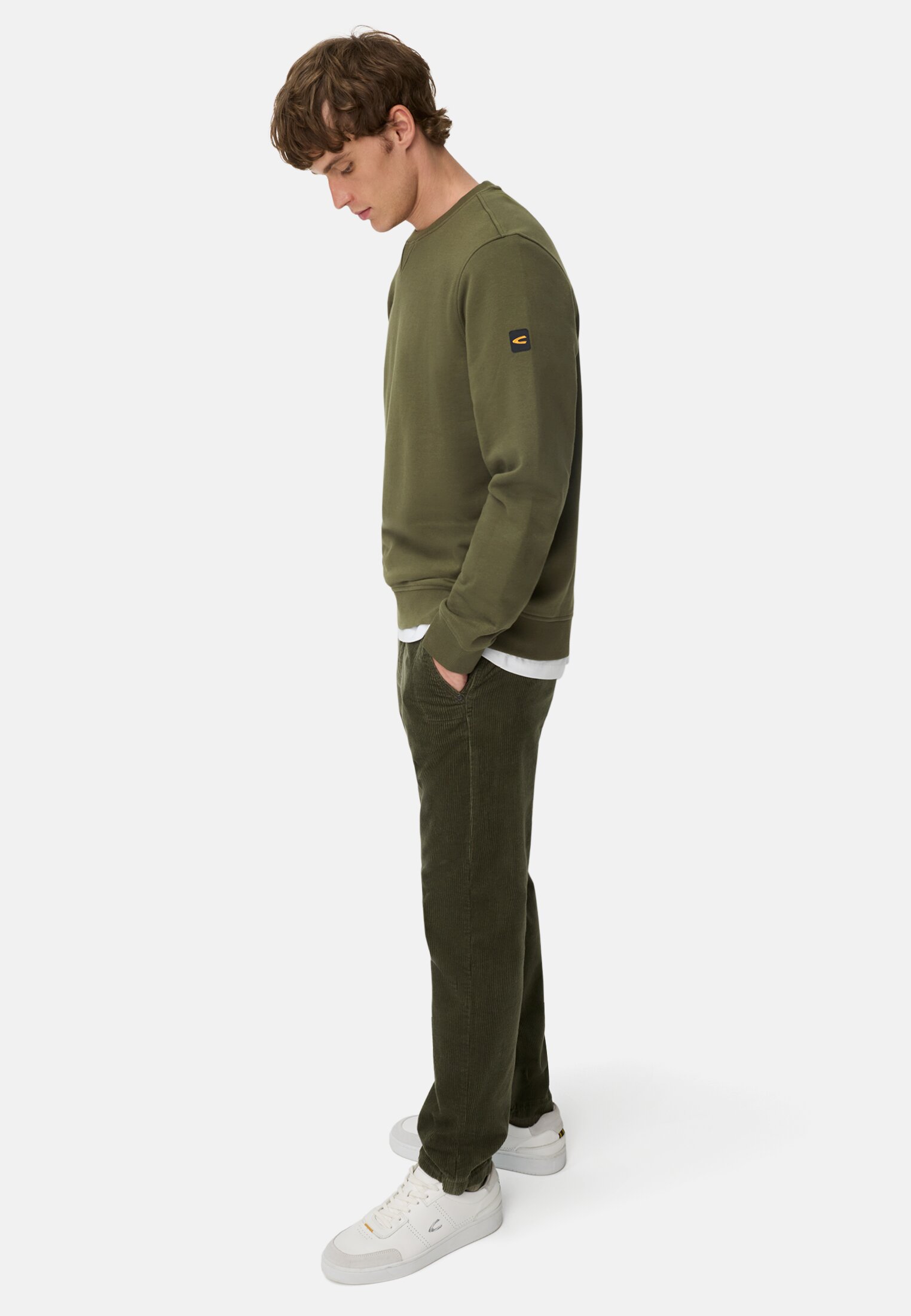 Heren Sweatshirt van katoenmix Bosgroen gedragen emotional 