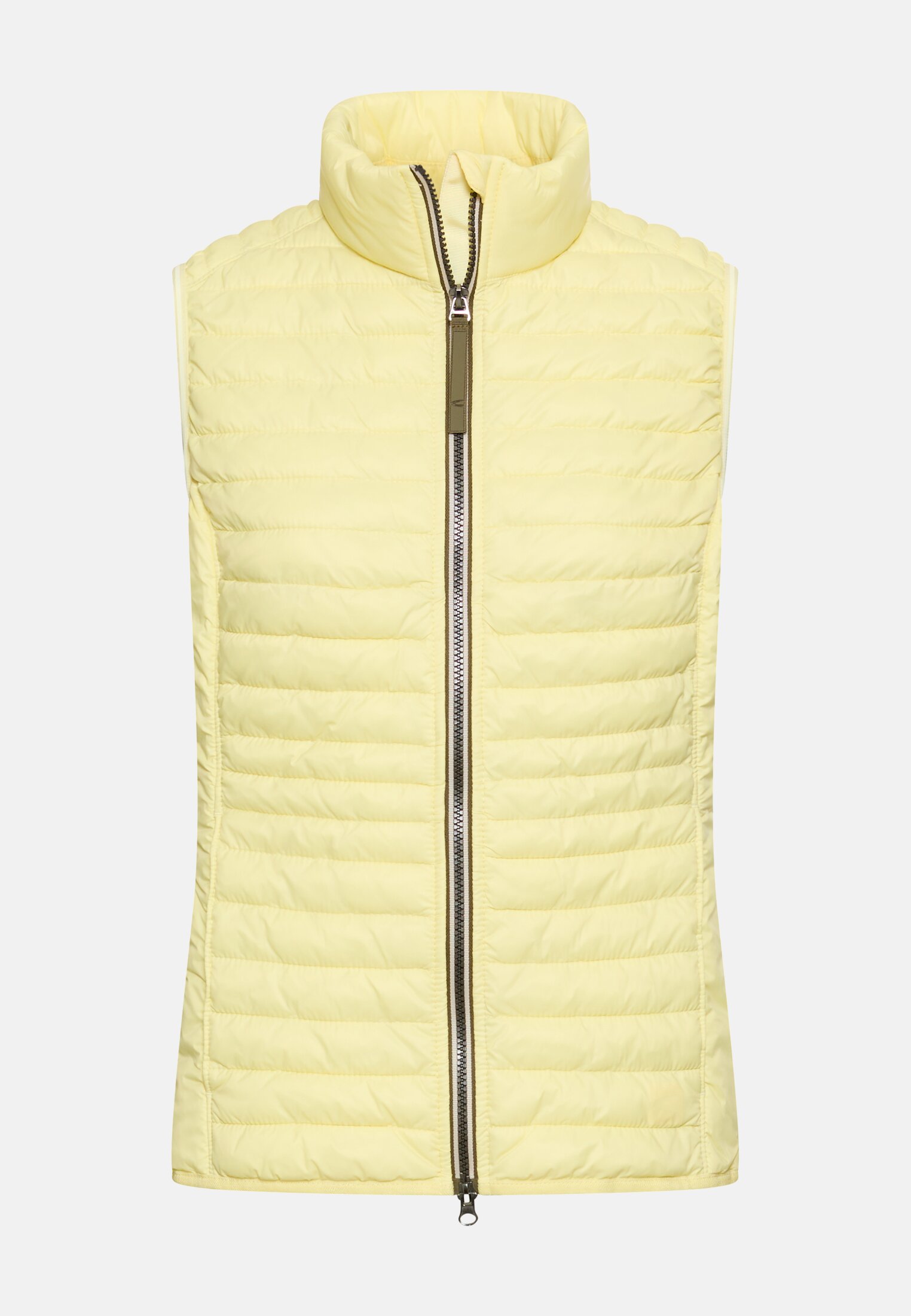 Damen Gefütterte Weste mit Taschen Gelb frontal vorn