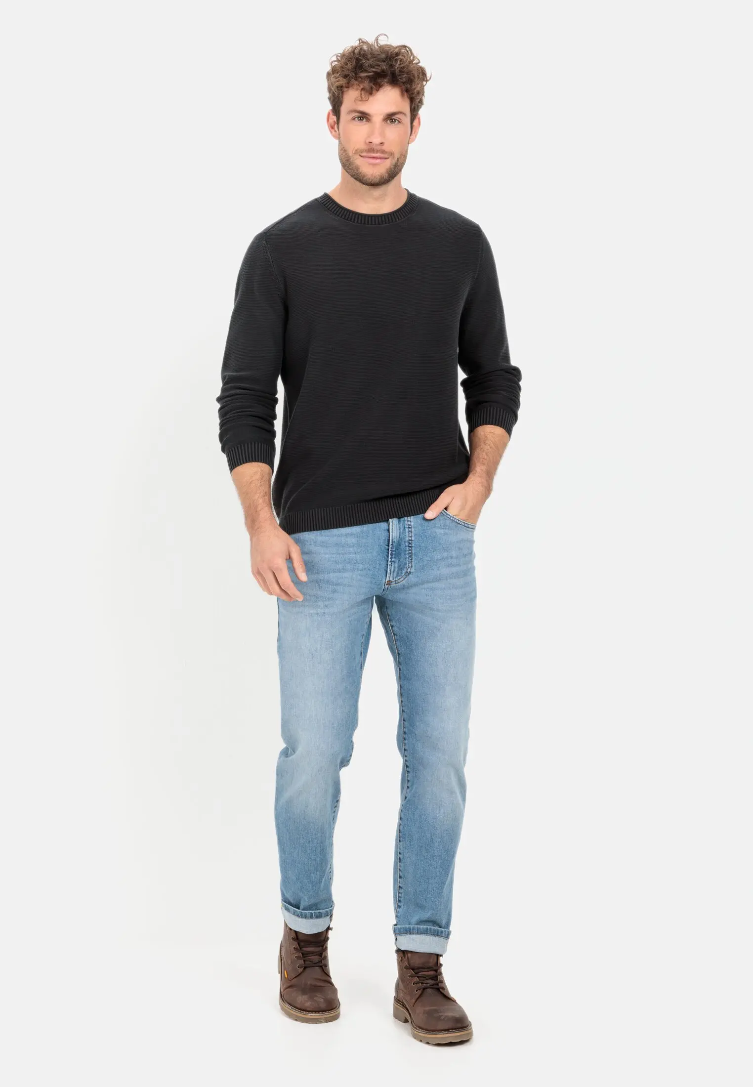 Strickpullover für Herren in Schwarz | S | camel active