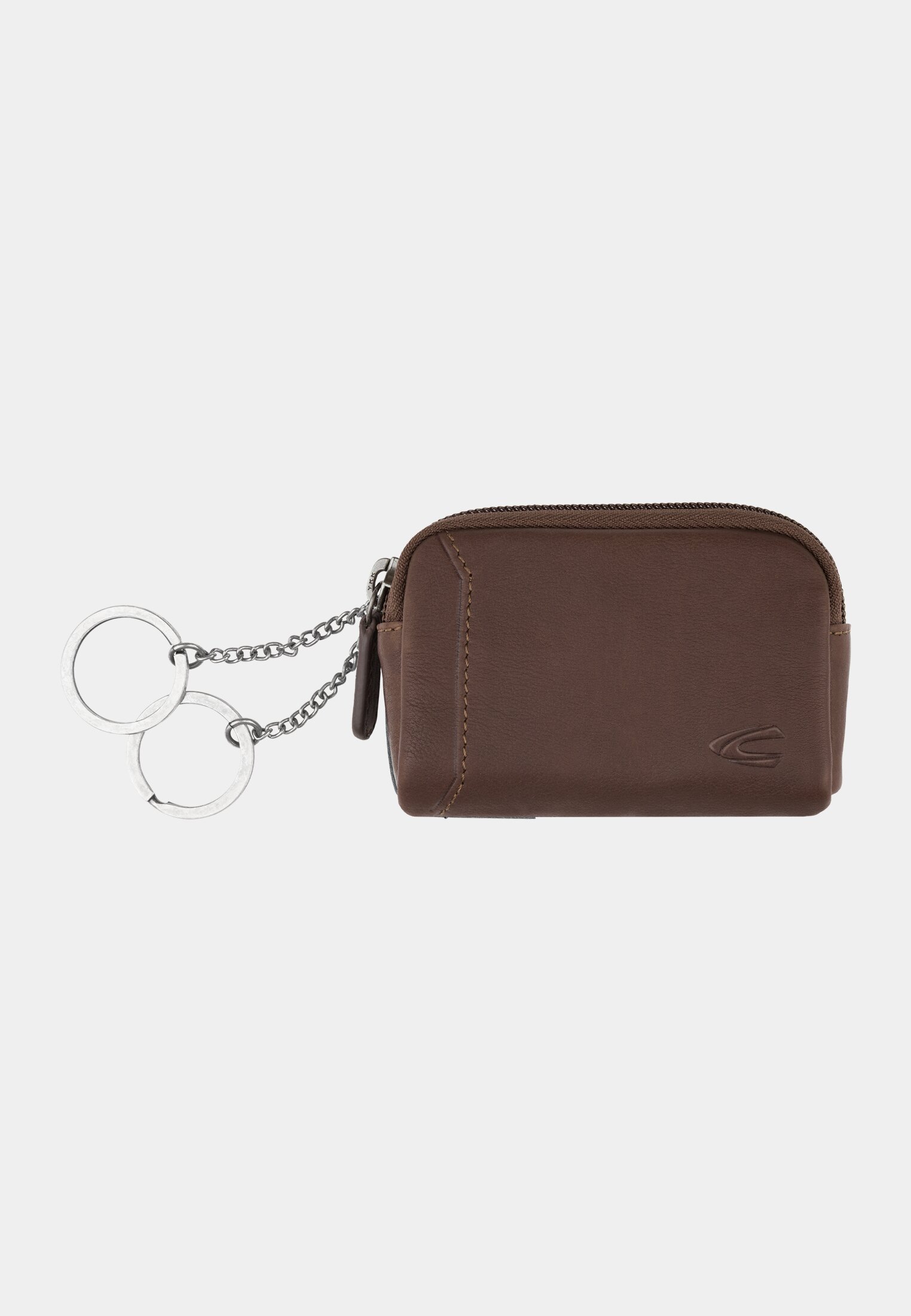 Men Leather key case Brown front close