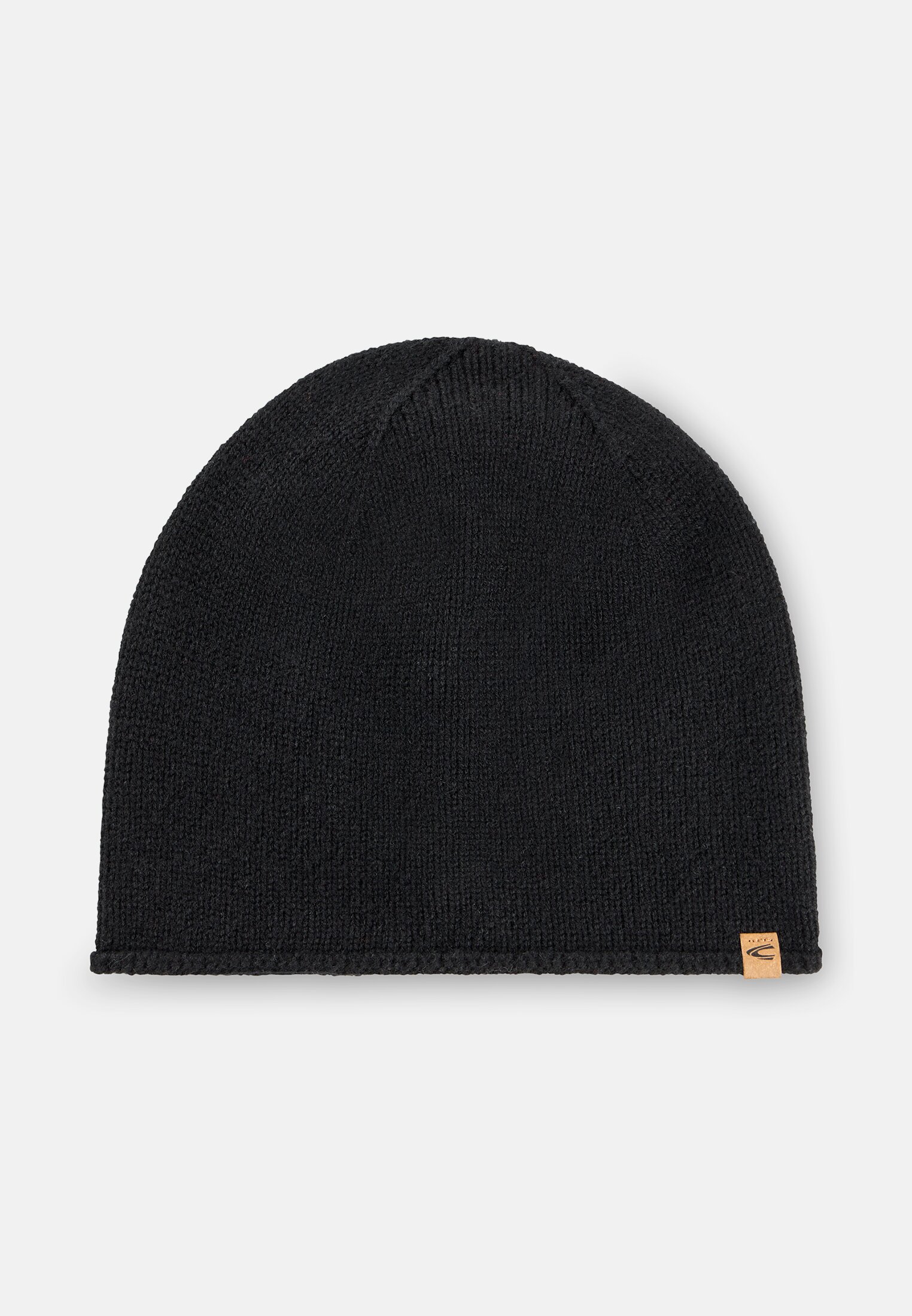 Damen Strickbeanie aus Kaschmir Schwarz frontal vorn
