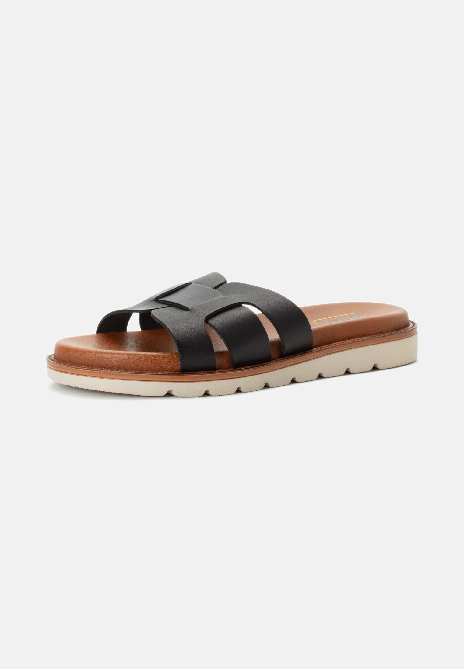 Women Sandals made of leather Black frontal back