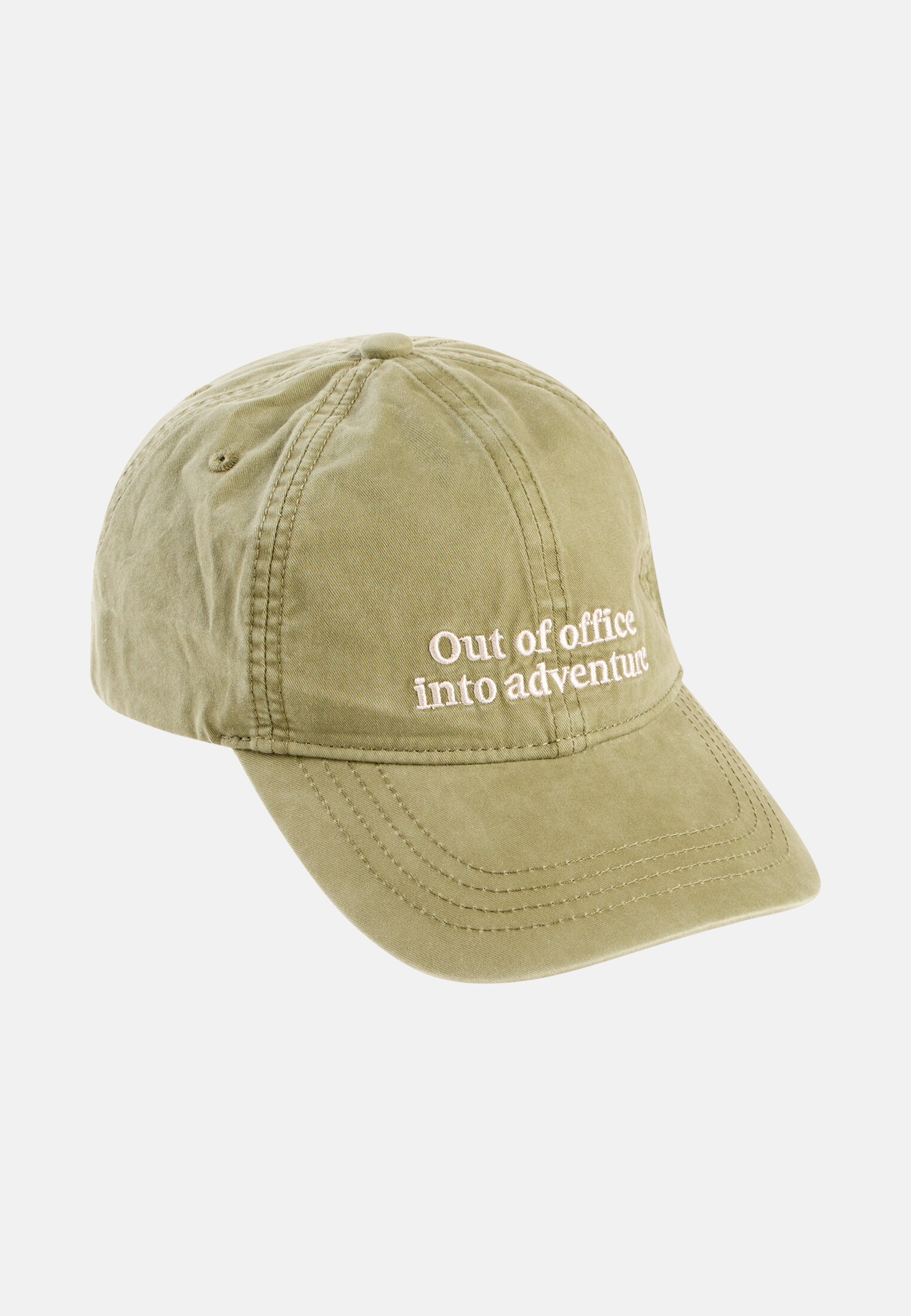 Cap made of pure cotton Olive Green frontal front