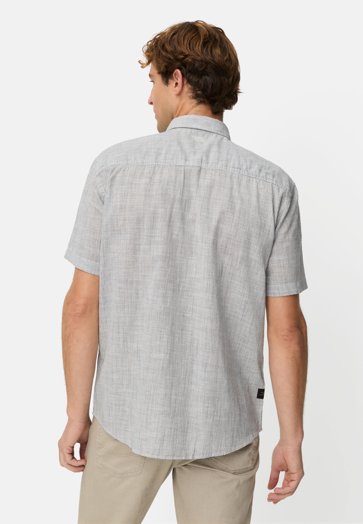 Men Short-sleeve shirt with contrast details Offwhite worn back