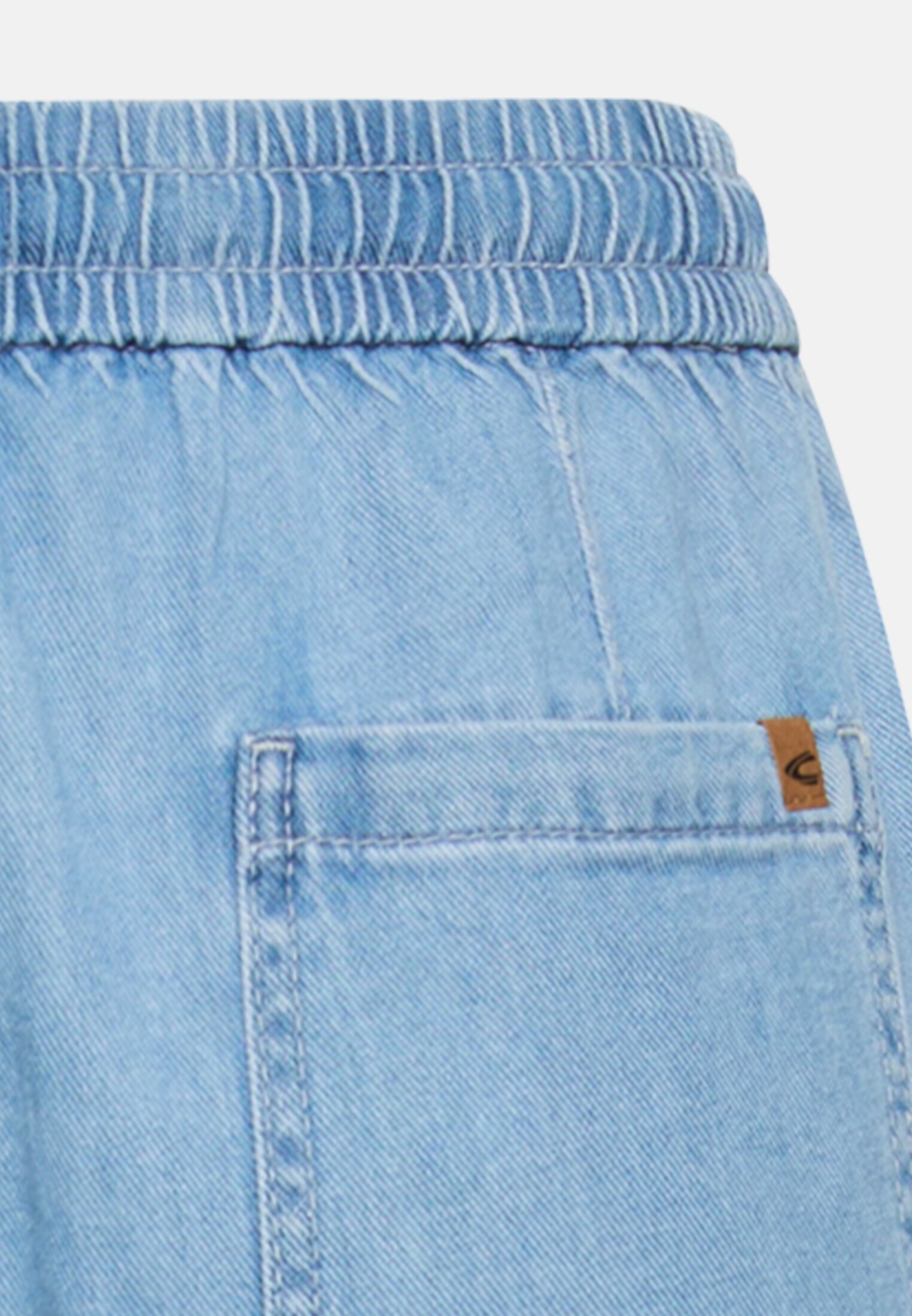 Damen Bermuda Shorts mit Tunnelzug Hellblau hinten nah
