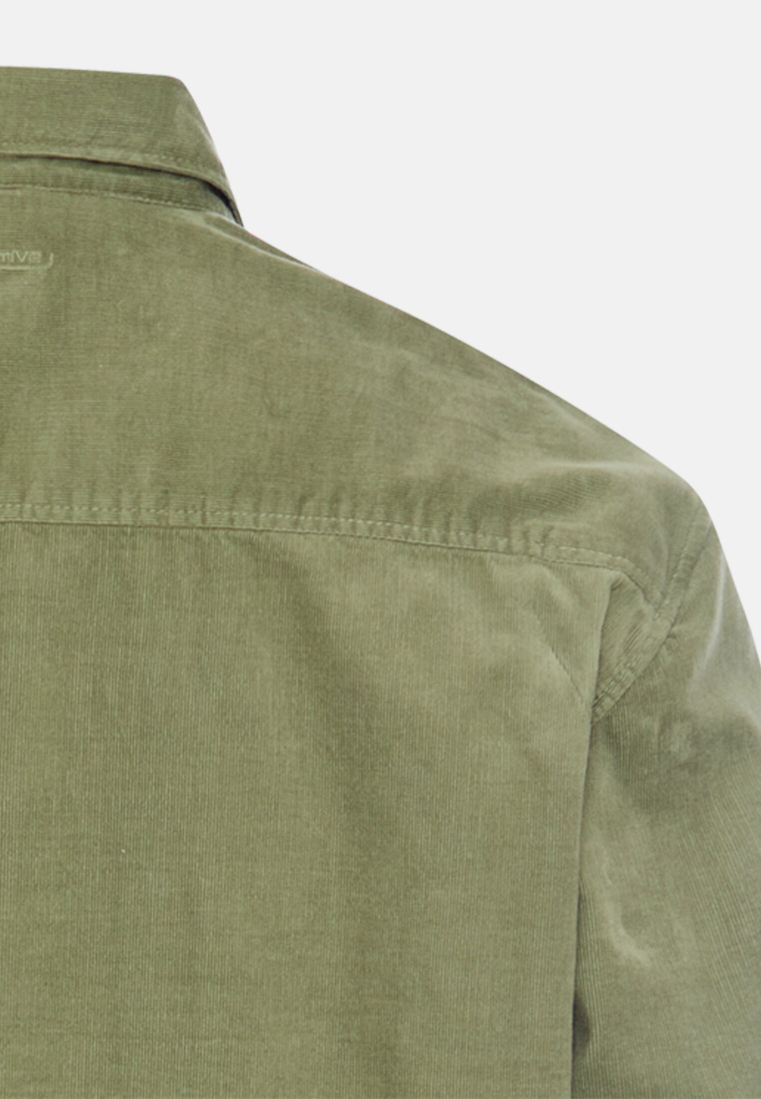 Men Corduroy shirt with 2-way stretch Chlorophyll close back