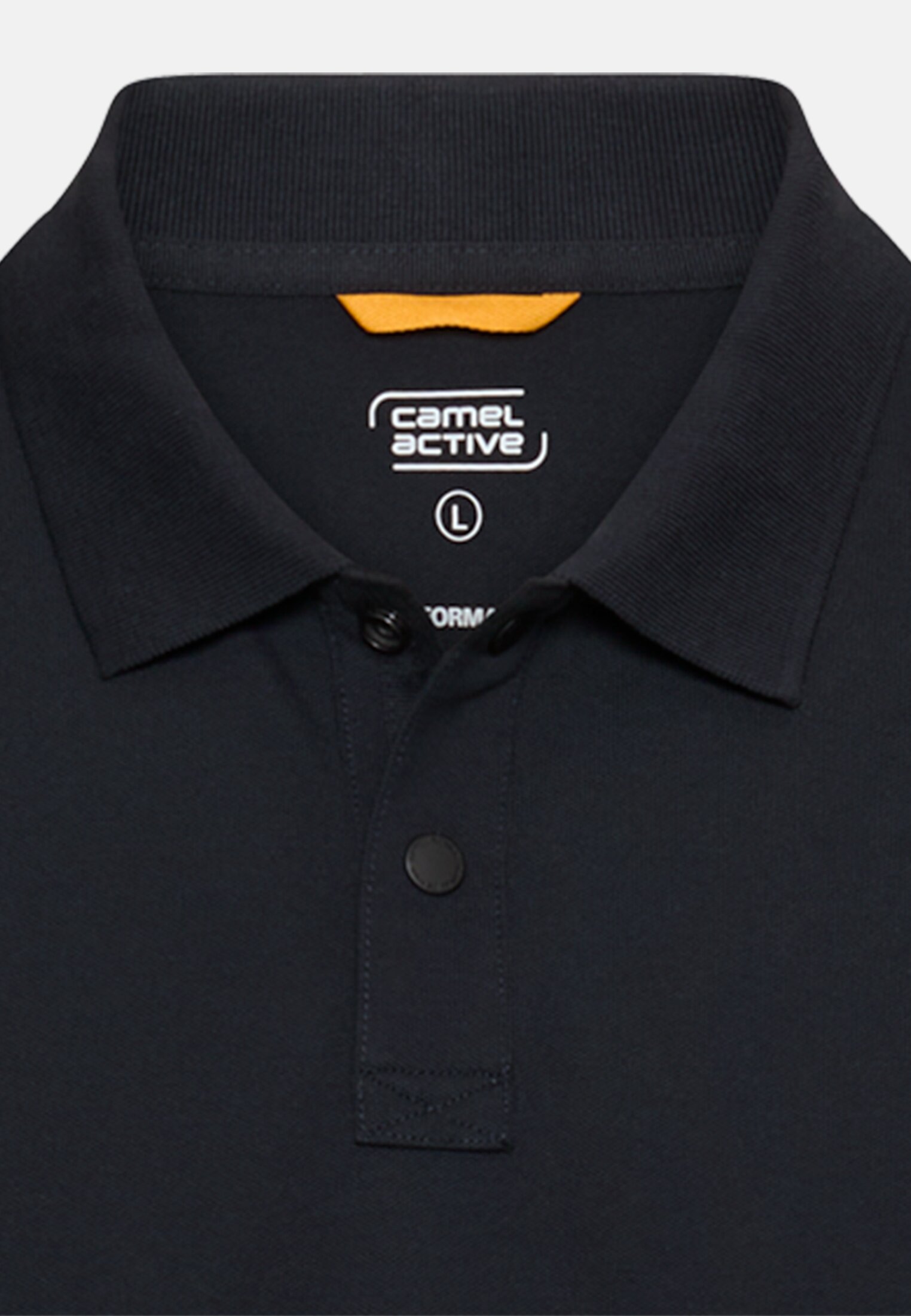 Men Polo shirt with contrast details Dark Blue front close