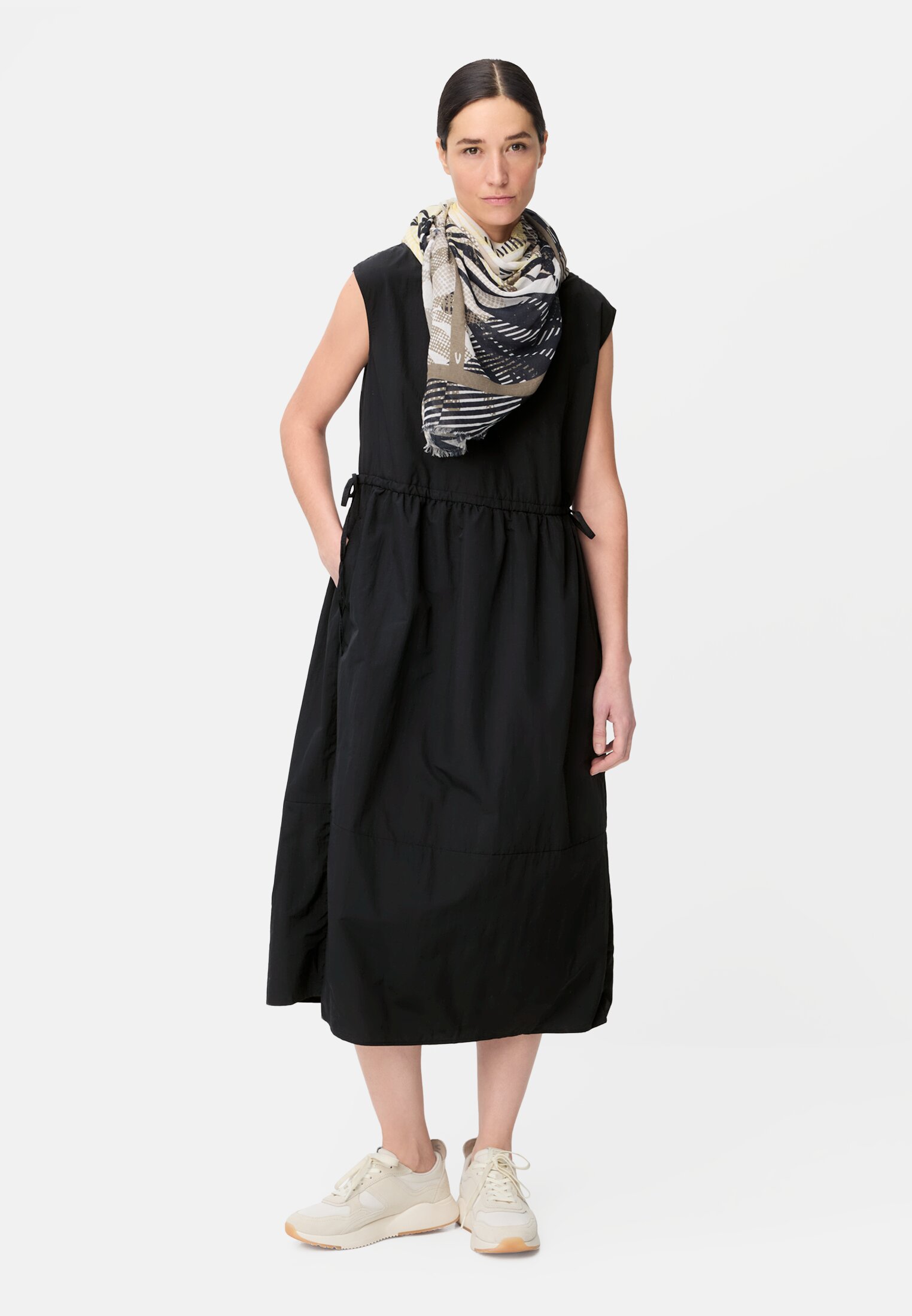 Women Dress with drawstring Caviar worn front full body