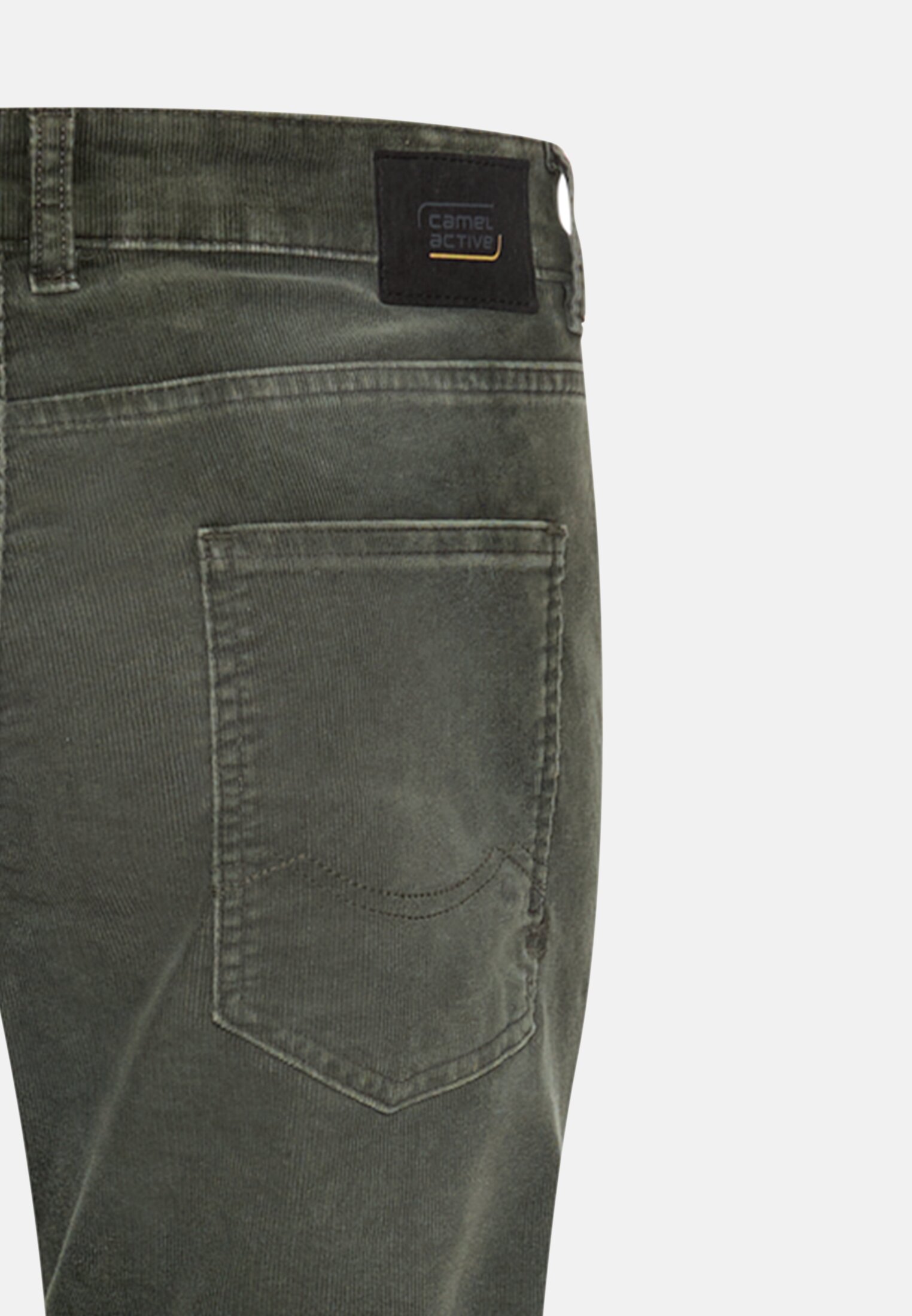 Men Slim Fit 5-pocket trousers Forest green close back