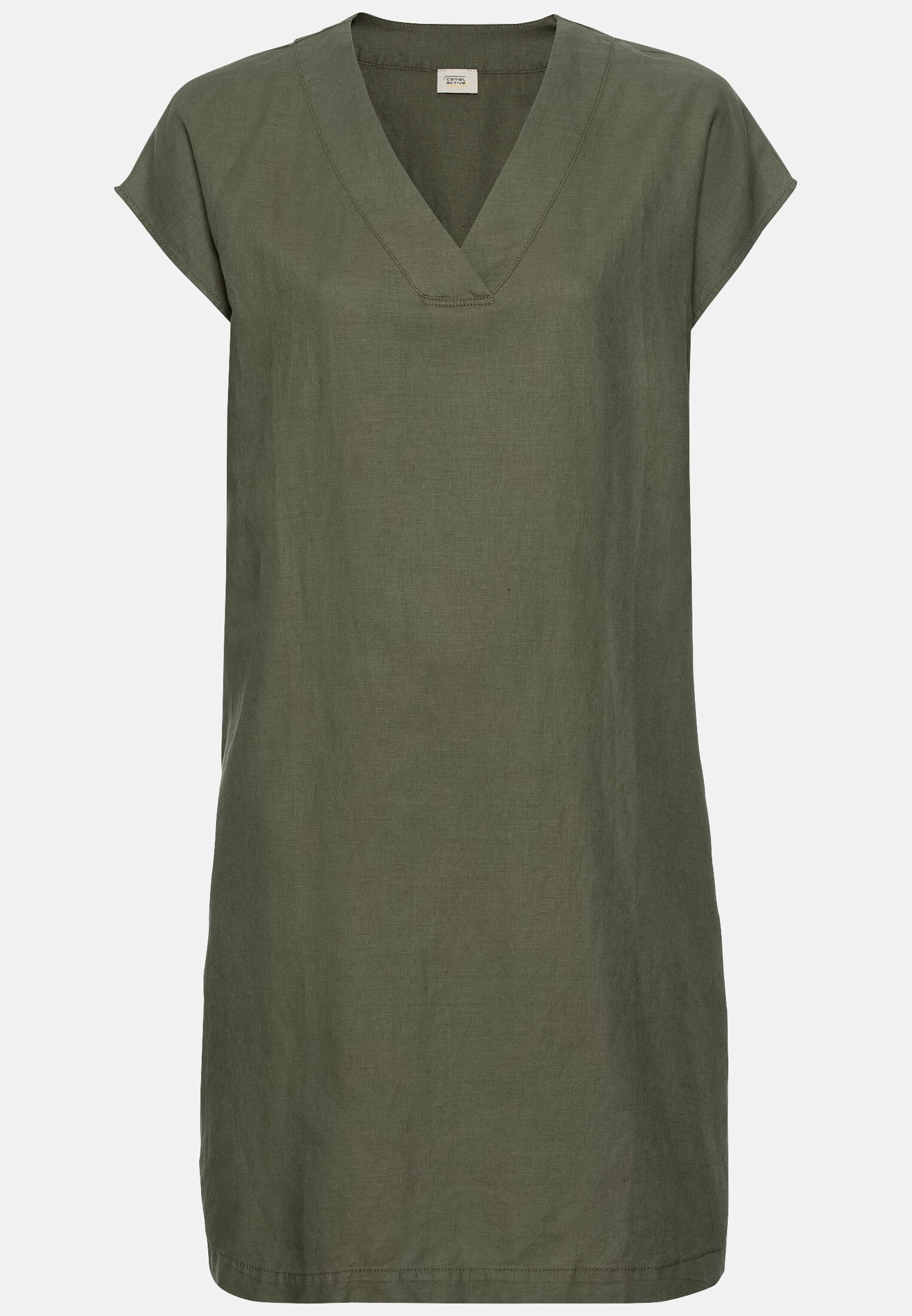 Women Slip dress in a summery linen blend Olive Green frontal front