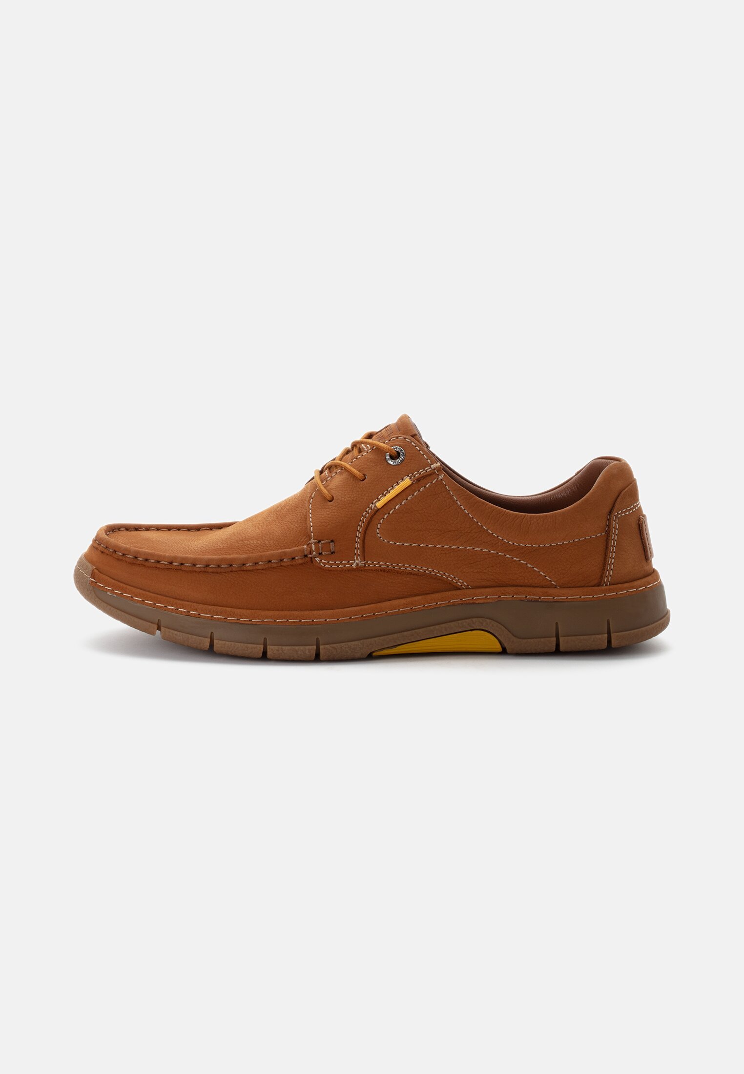 Men Boat shoes made of nubuck leather Brown frontal front