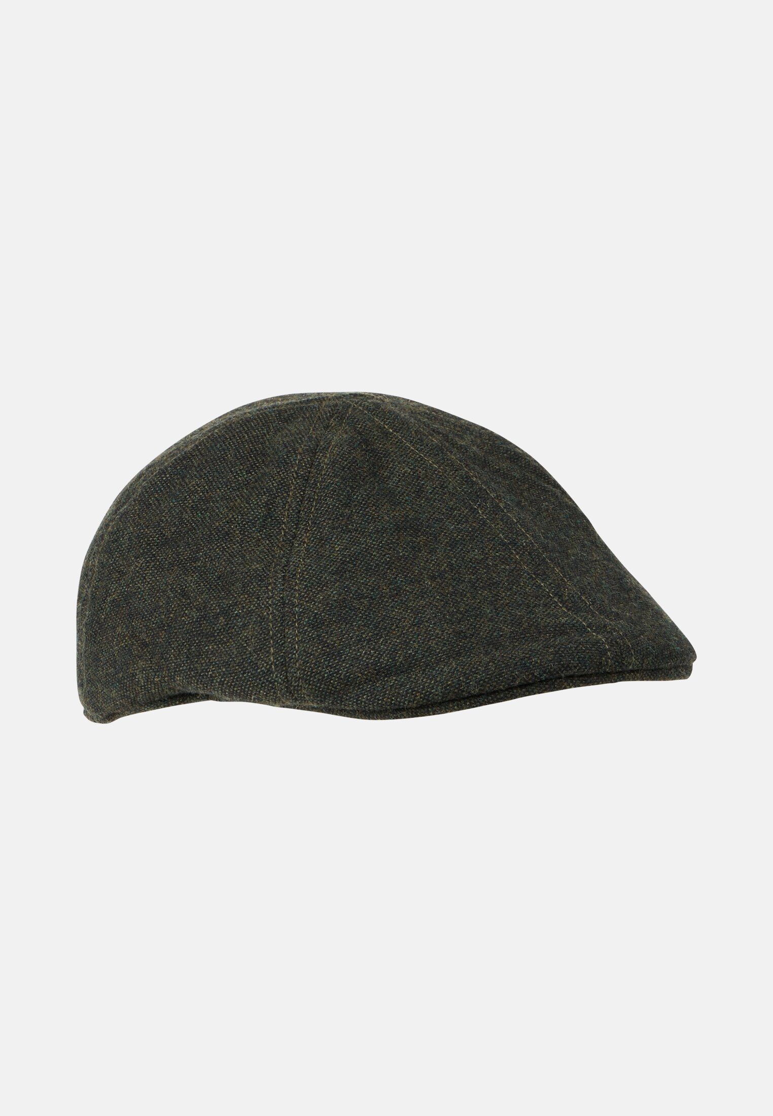 Men Flat cap made of wool mix Forest green frontal front