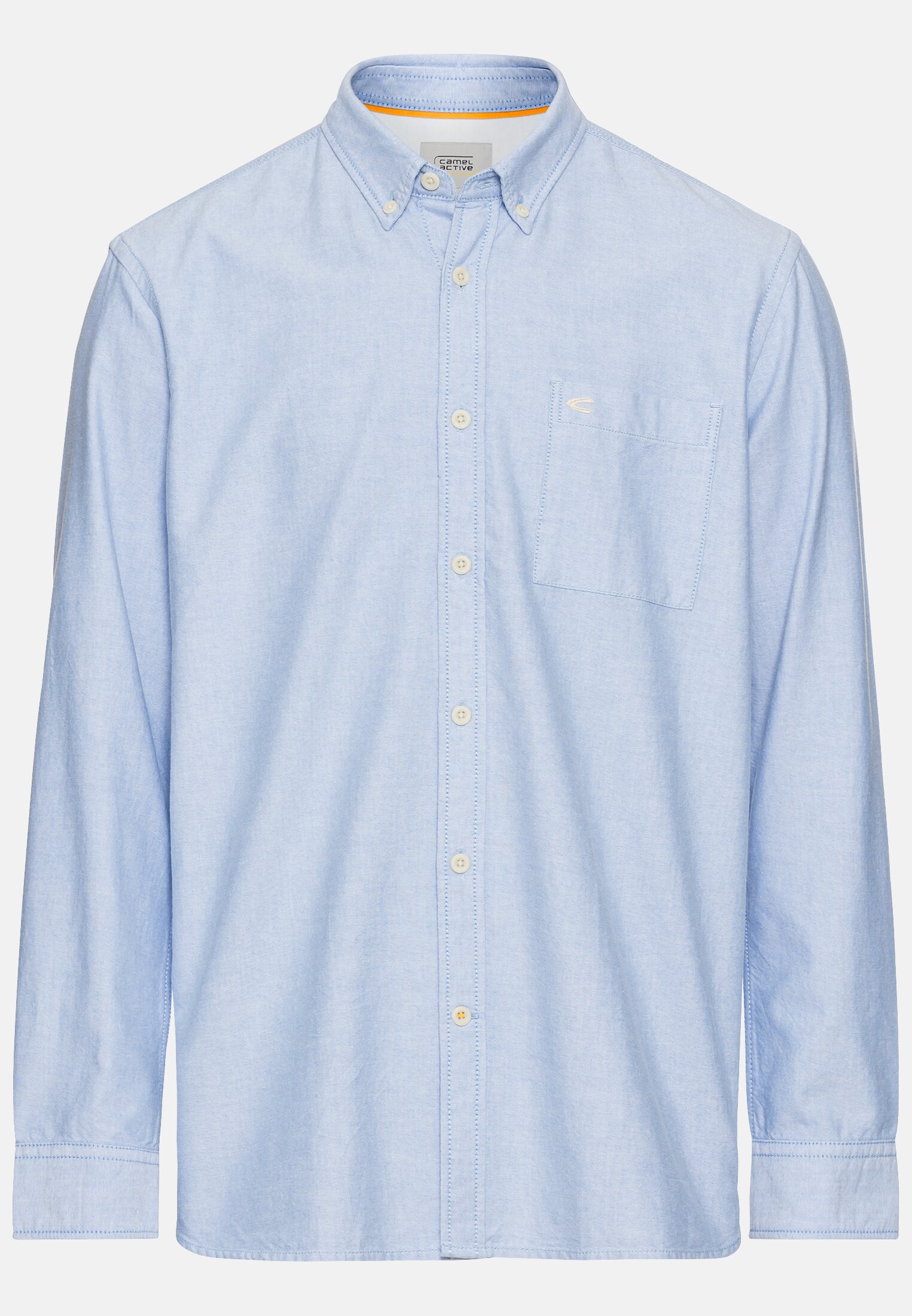 Heren Oxford overhemd van gecertificeerd organic cotton Lichtblauw frontaal voor
